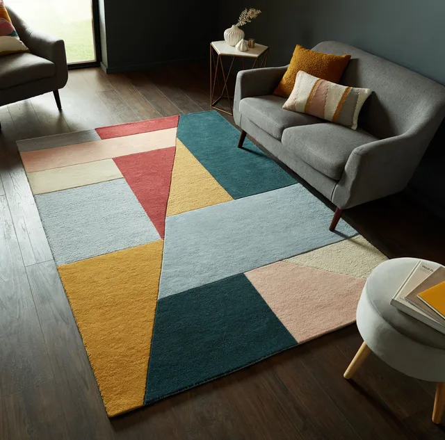 flair-rugs-alwyn-geometric-wool-wollteppich image 1