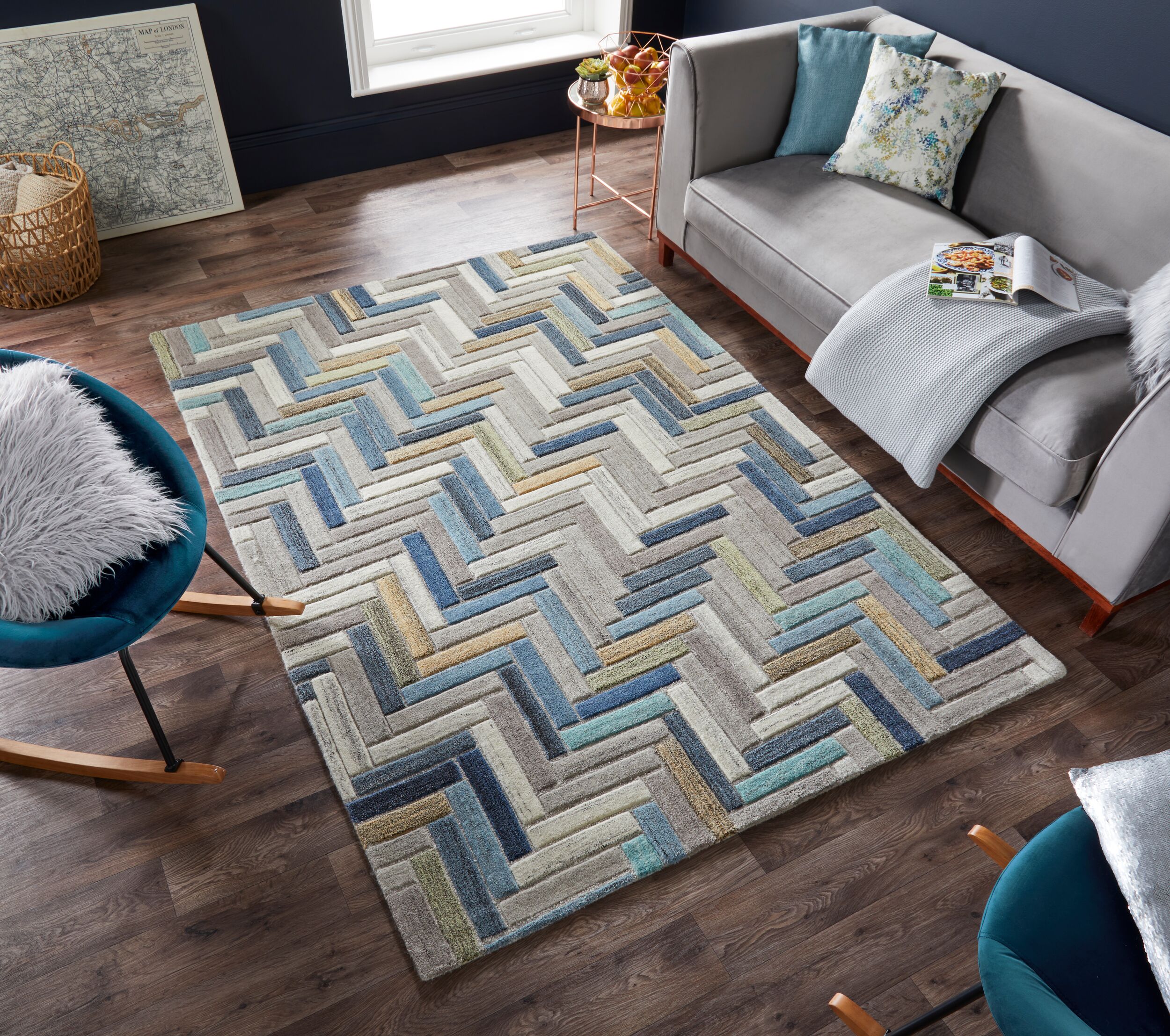 flair-rugs-russo-moderner-geometrischer-wollteppich image 3