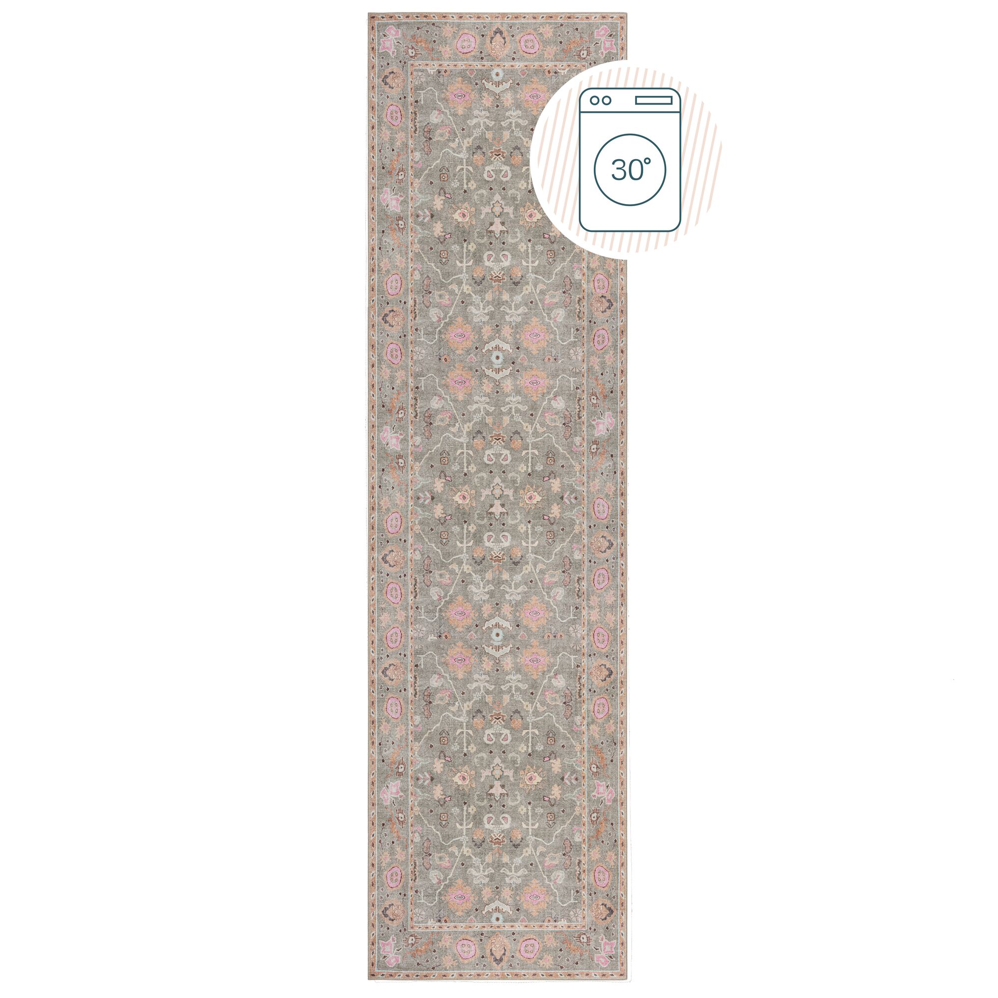flair-rugs-una-waschbarer-l-ufer-teppich-mit-blumenmuster image 2