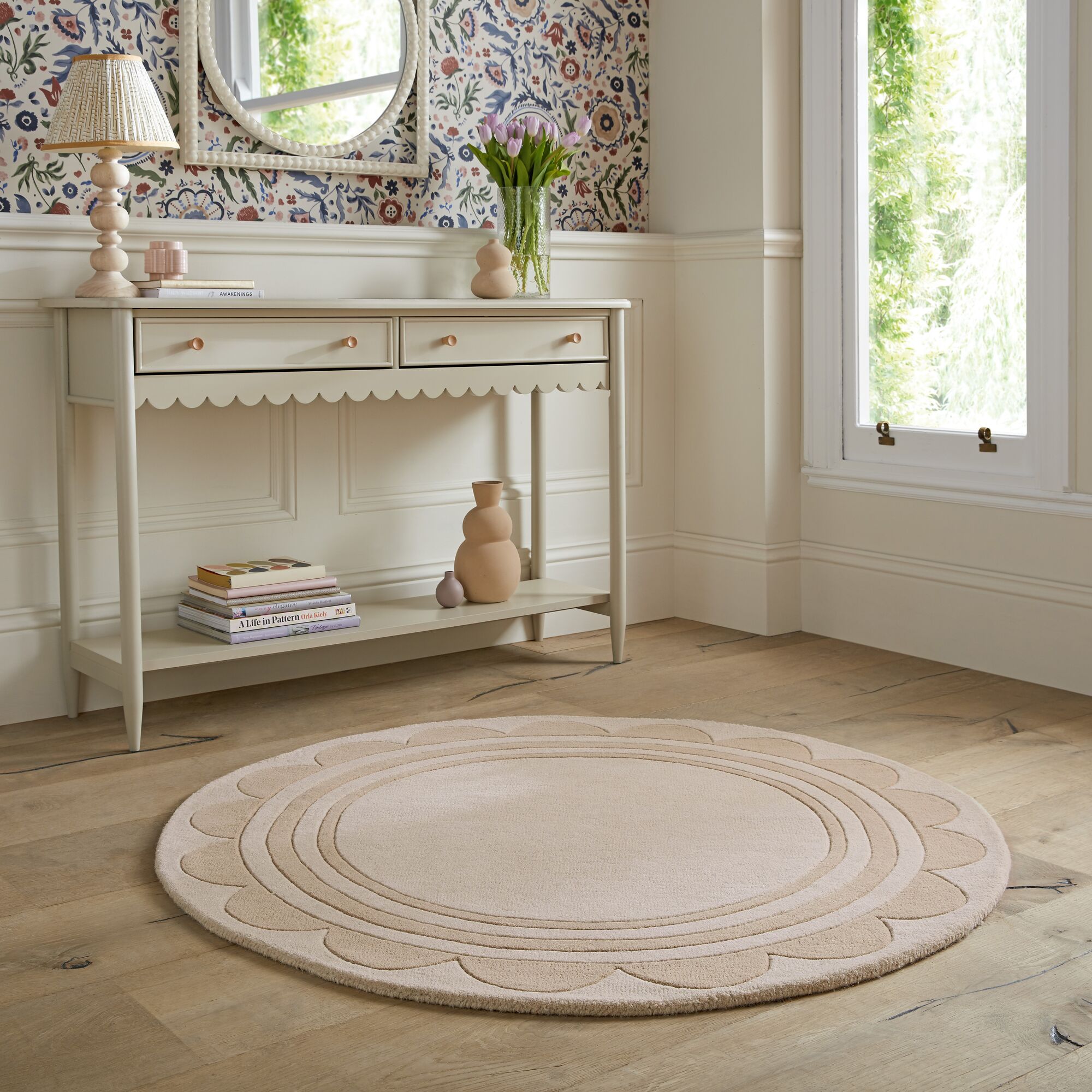 flair-rugs-lois-scallop-border-wollteppich-rund image 4
