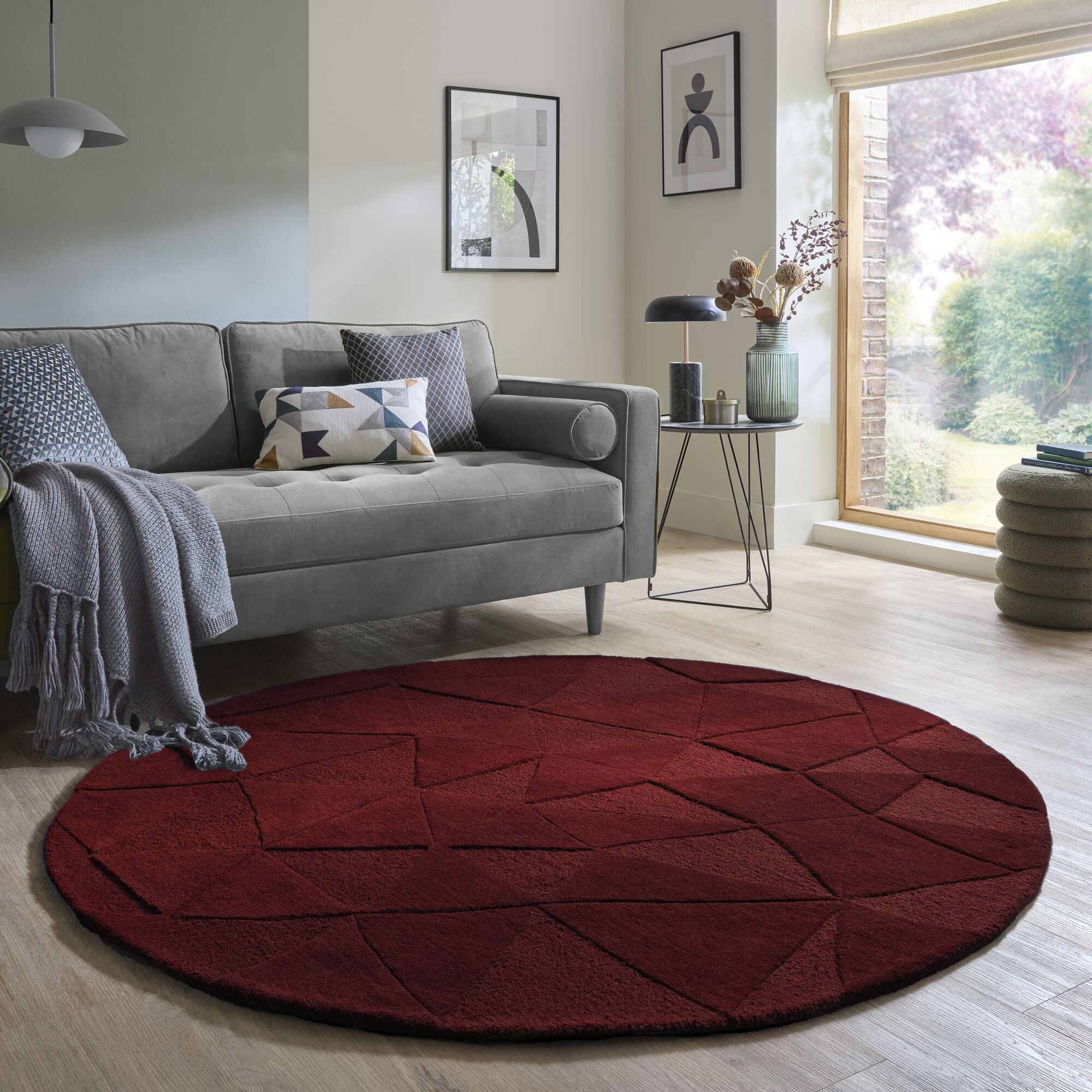 flair-rugs-shard-woll-teppich-geometrischer-kreis image 4