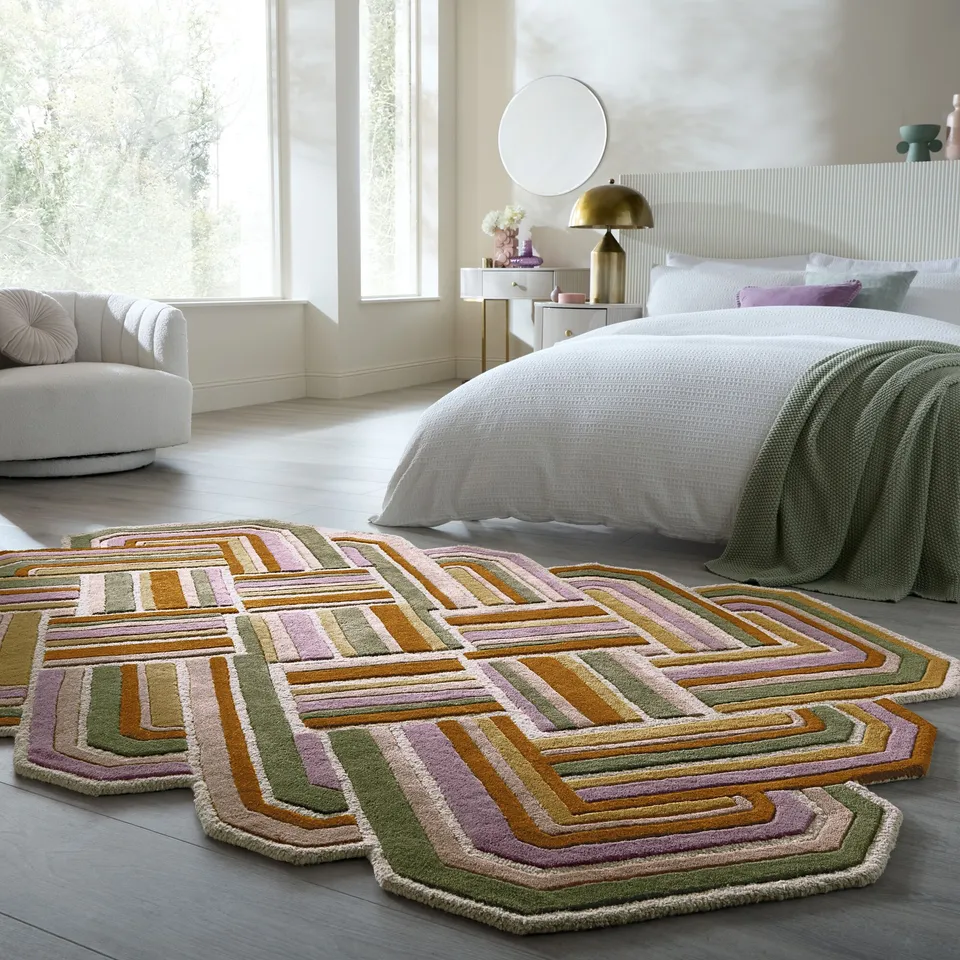 flair-rugs-lattice-shaped-wollteppich-formteppich image 1