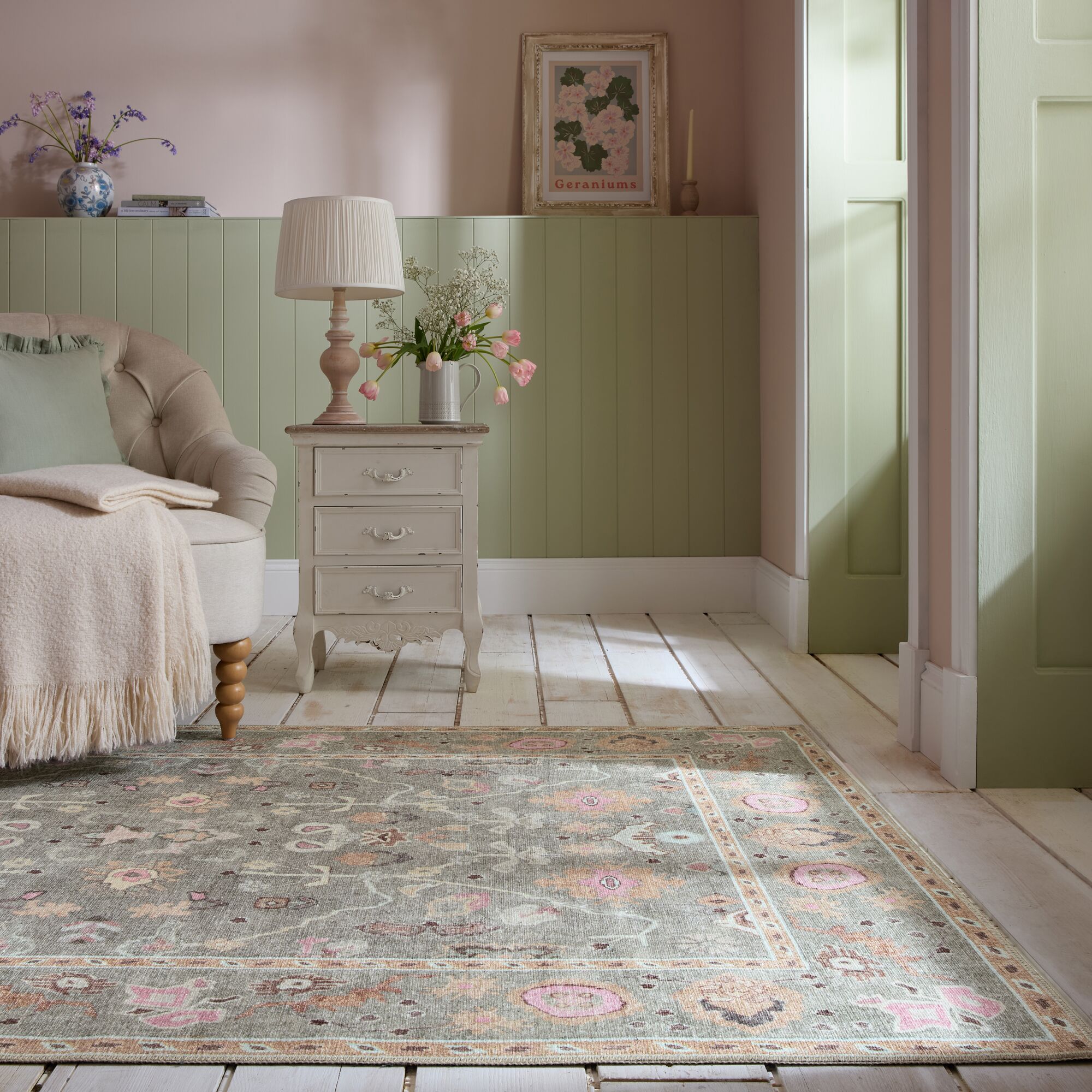 flair-rugs-una-washable-floral-teppich image 1