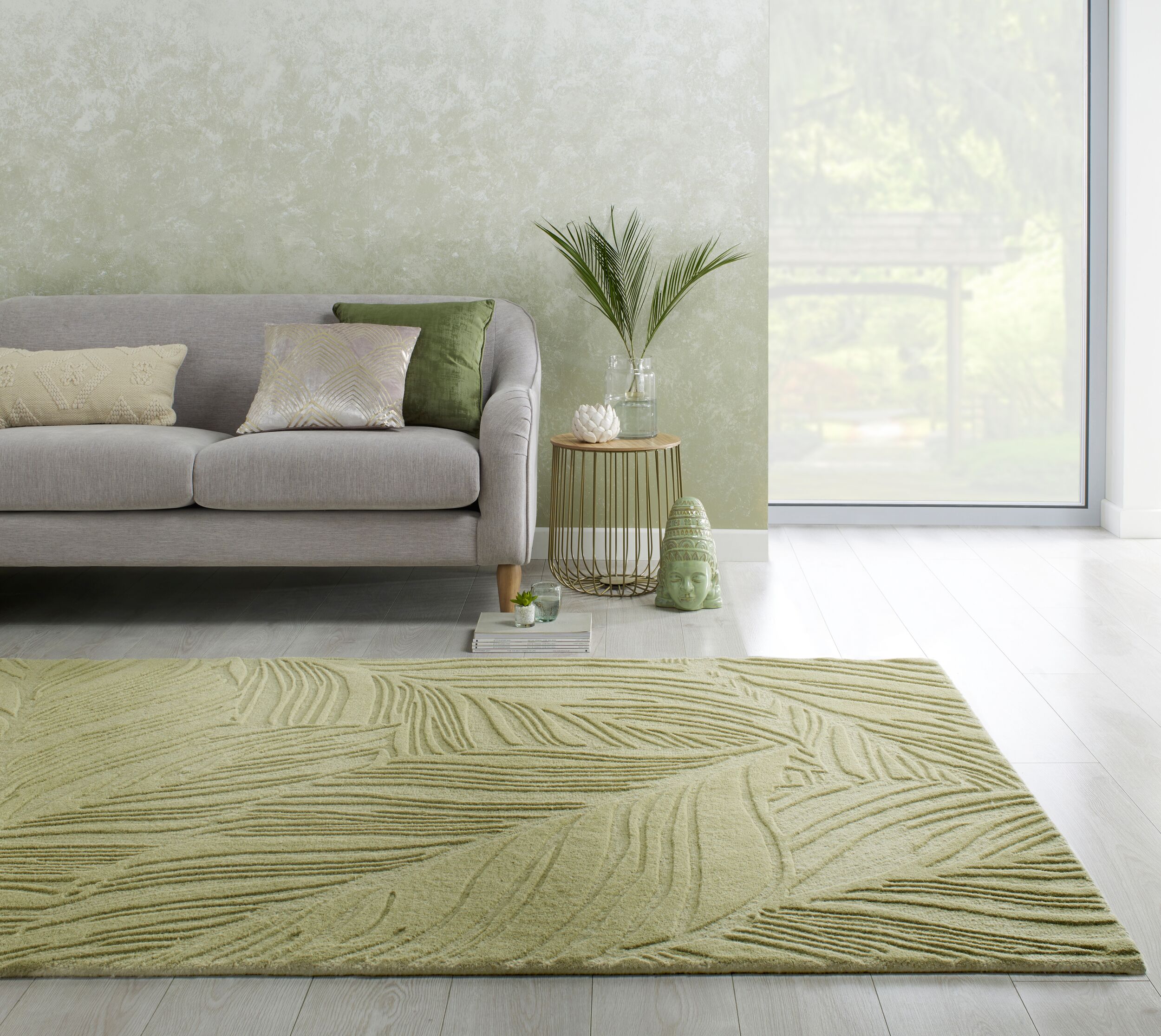 flair-rugs-lino-leaf-hand-carved-wollteppich image 1