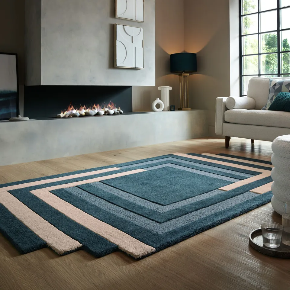 flair-rugs-labyrinth-shaped-woll-teppich image 1