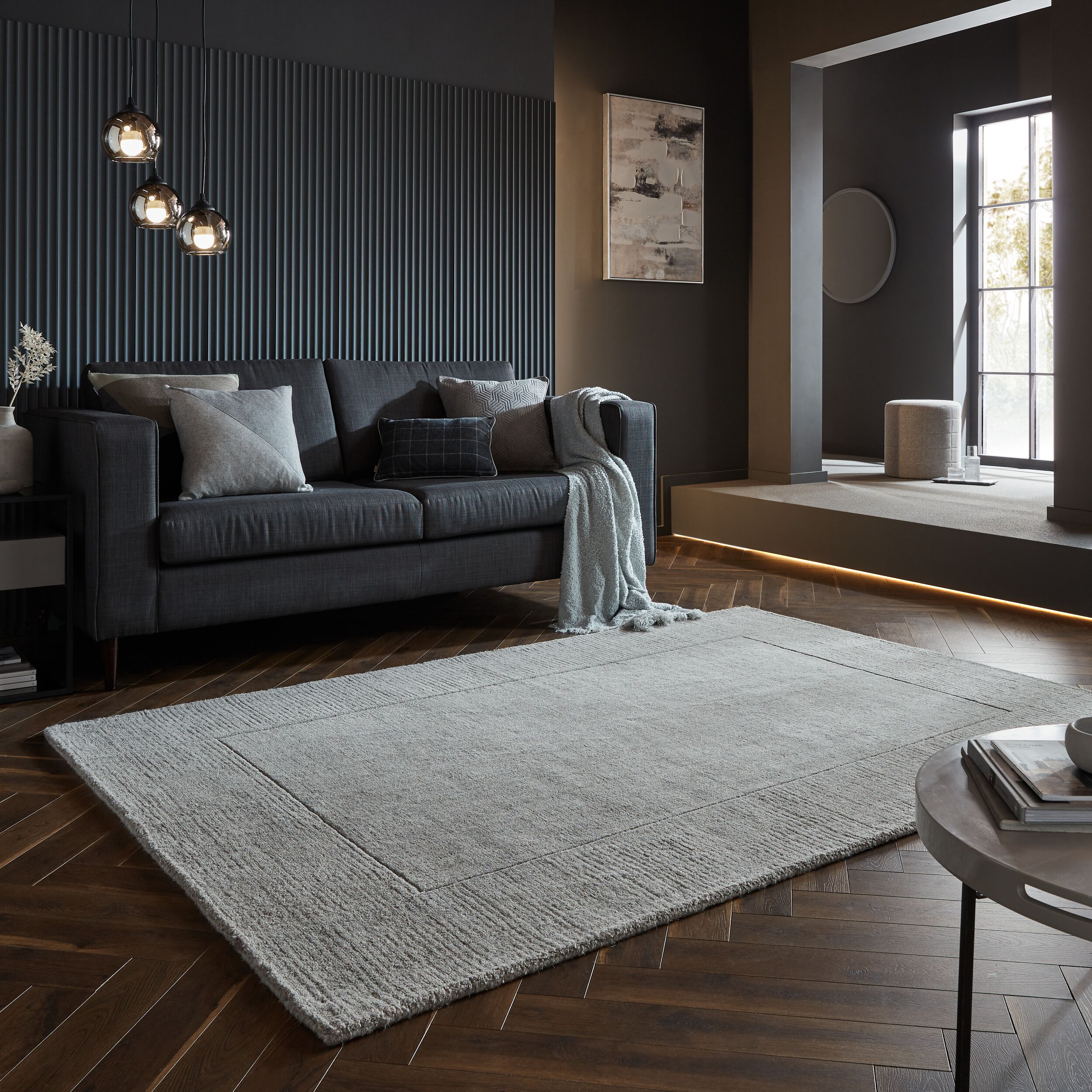 flair-rugs-textured-wool-border-teppich image 7