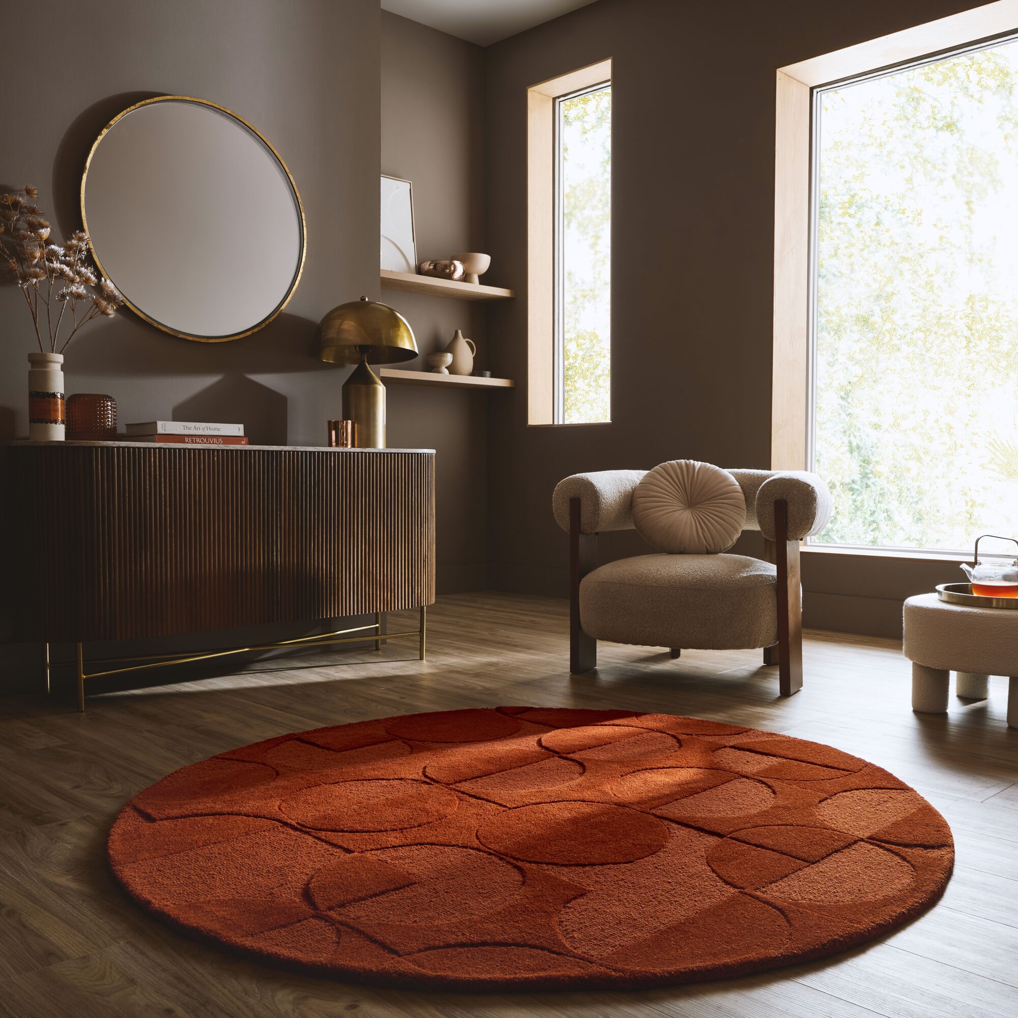 flair-rugs-gigi-wollteppich-geometrischer-kreis-naturfaser-teppich image 1