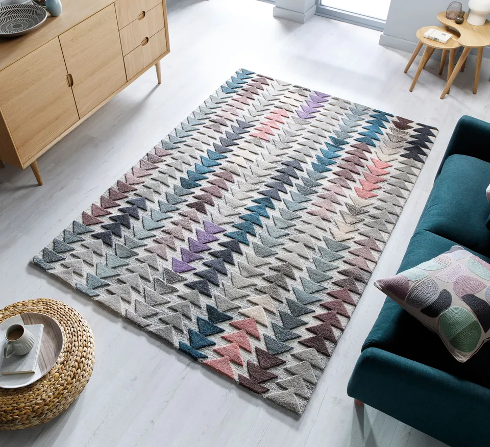 flair-rugs-archer-geometric-wool-multi-wollteppich image 1