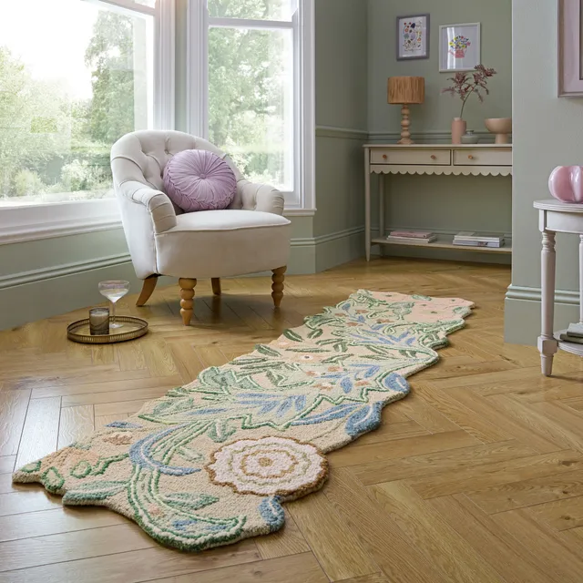 flair-rugs-bryony-shaped-floral-wool-runner-woll-l-ufer-spezialform image 1