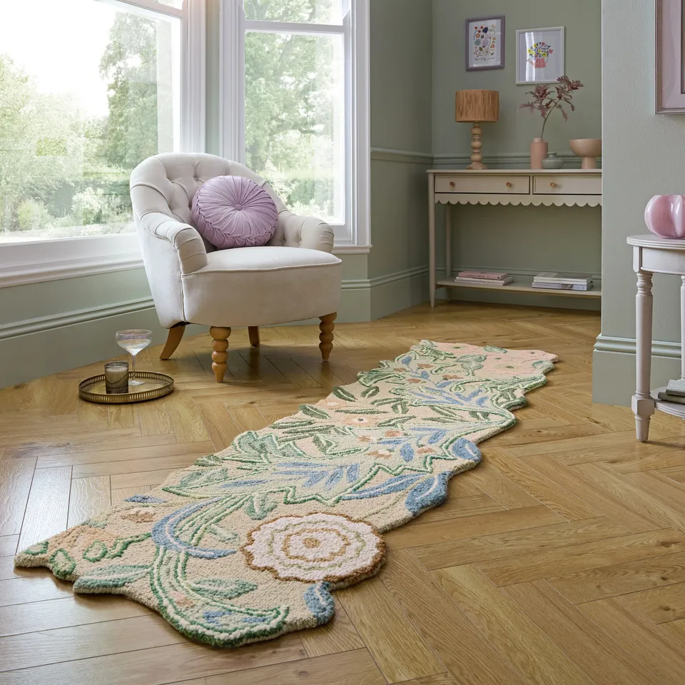flair-rugs-bryony-shaped-floral-wool-runner-woll-l-ufer-spezialform image 1