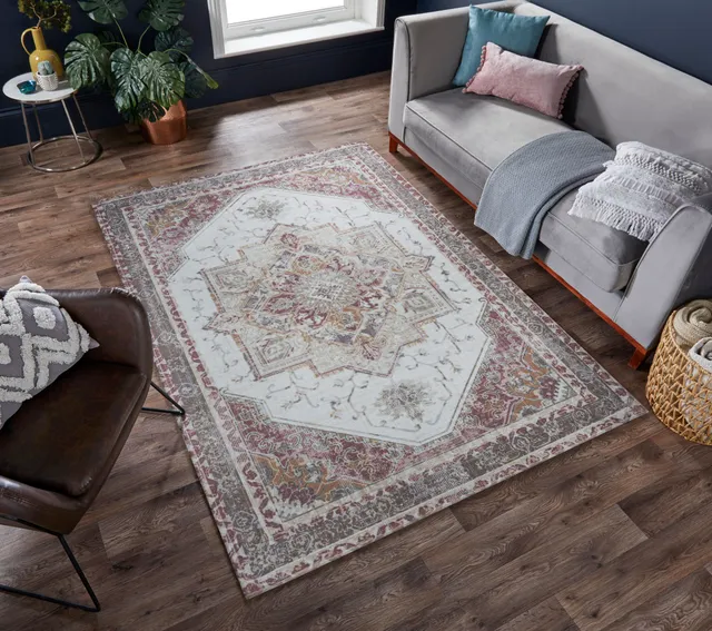flair-rugs-elsie-vintage-waschbarer-teppich-2-lagig image 1