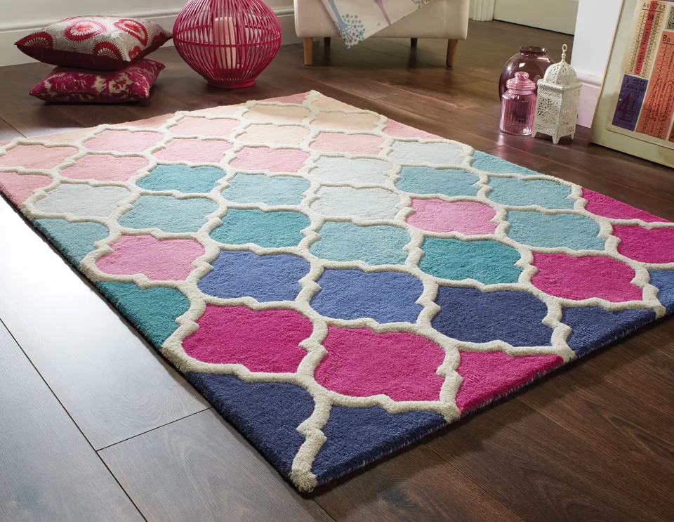 flair-rugs-rosella-wool-teppich-mit-geometrie-muster image 1