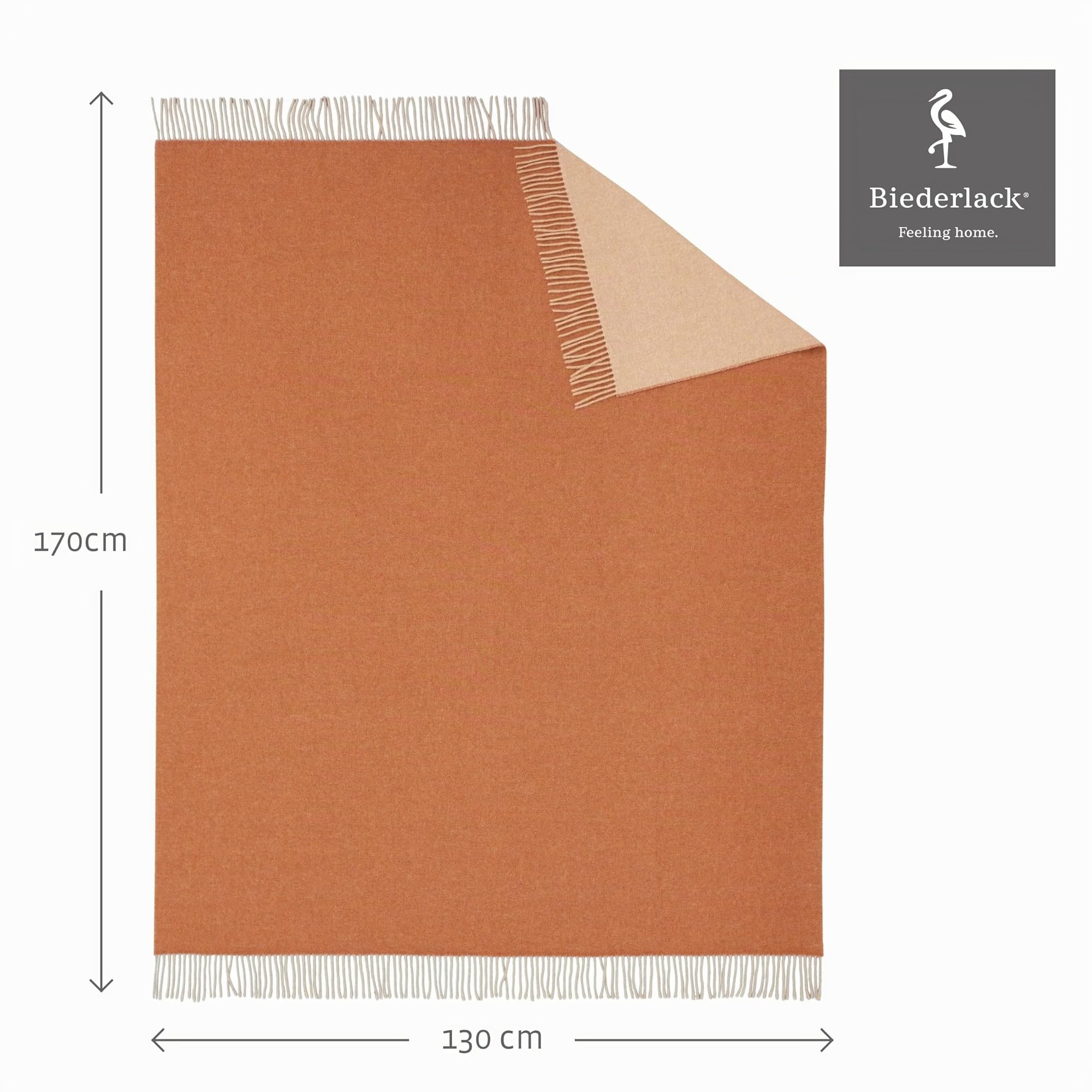 biederlack-wool-mix-orange-sand-plaid-130x170-cm image 2