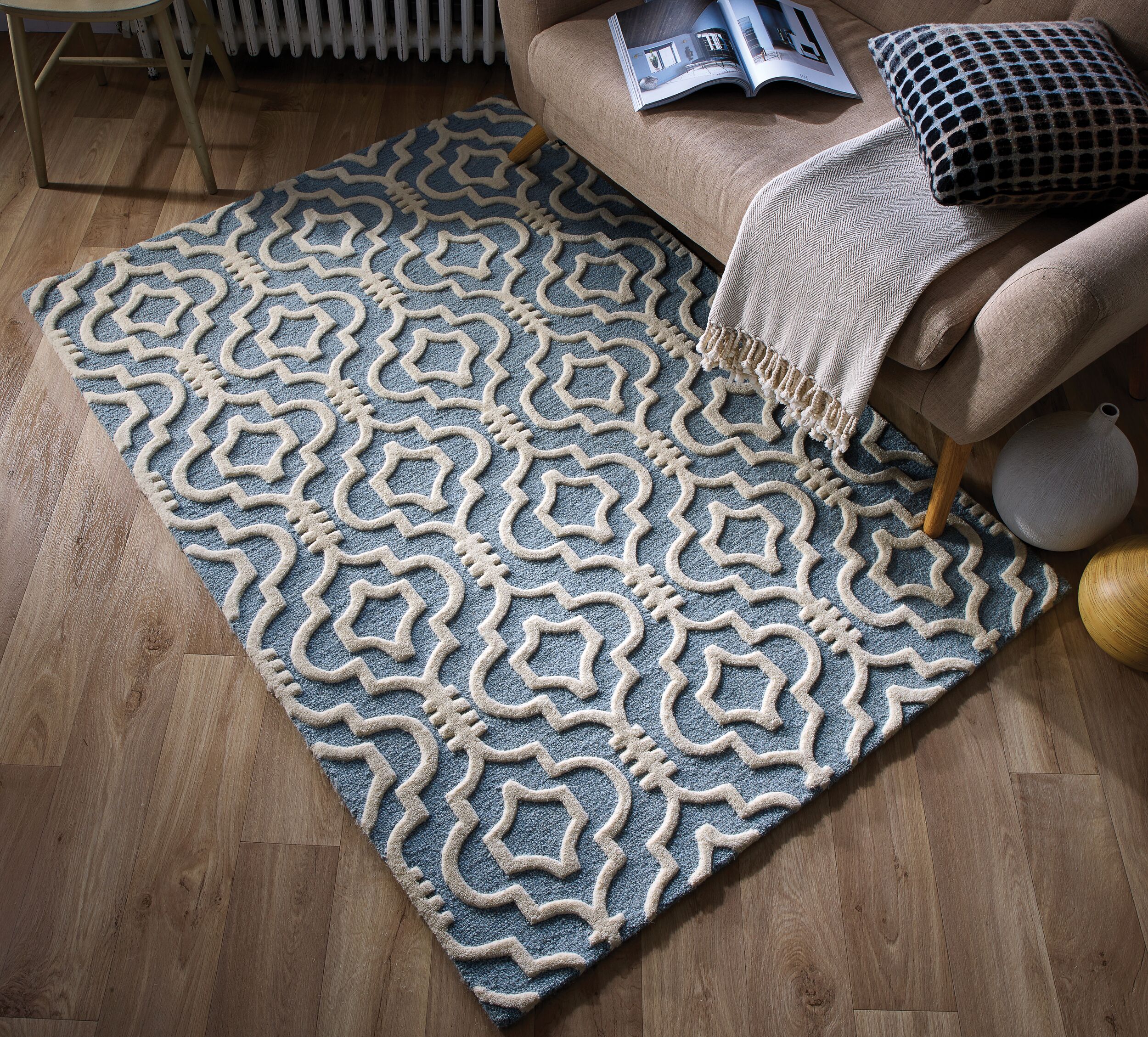 flair-rugs-nador-geometric-wool-teppich image 1