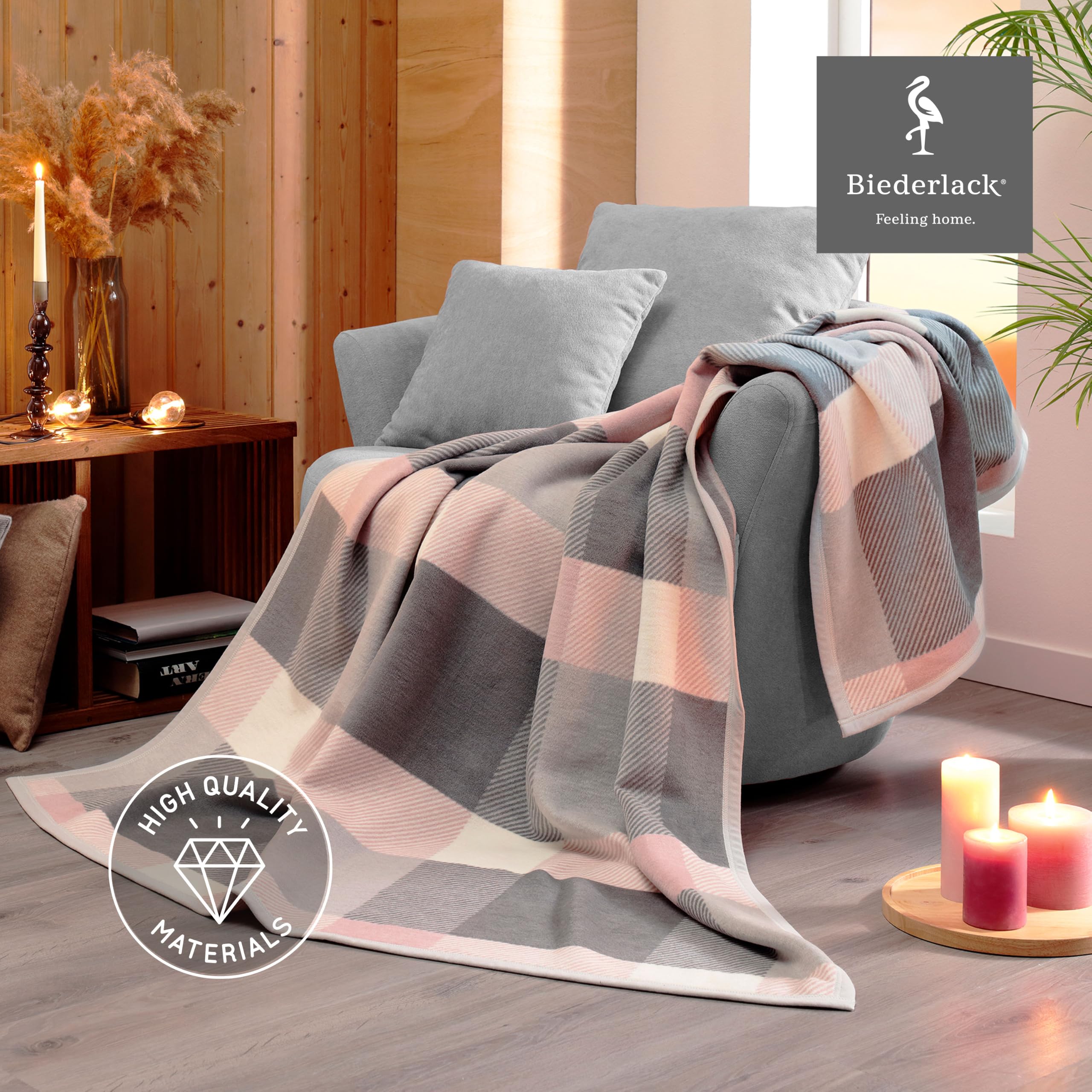 biederlack-kuscheldecke-check-ros-150x200-cm-sofa-decke image 3