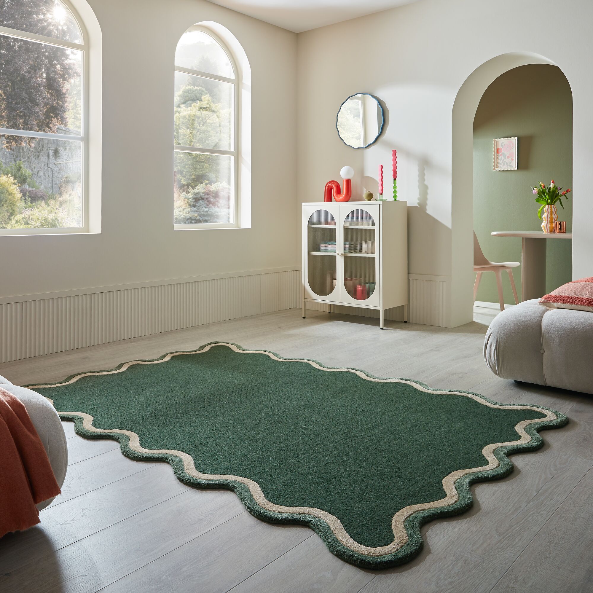 flair-rugs-rivo-wool-blend-scalloped-rug-wollmix-teppich-wellenkante image 4