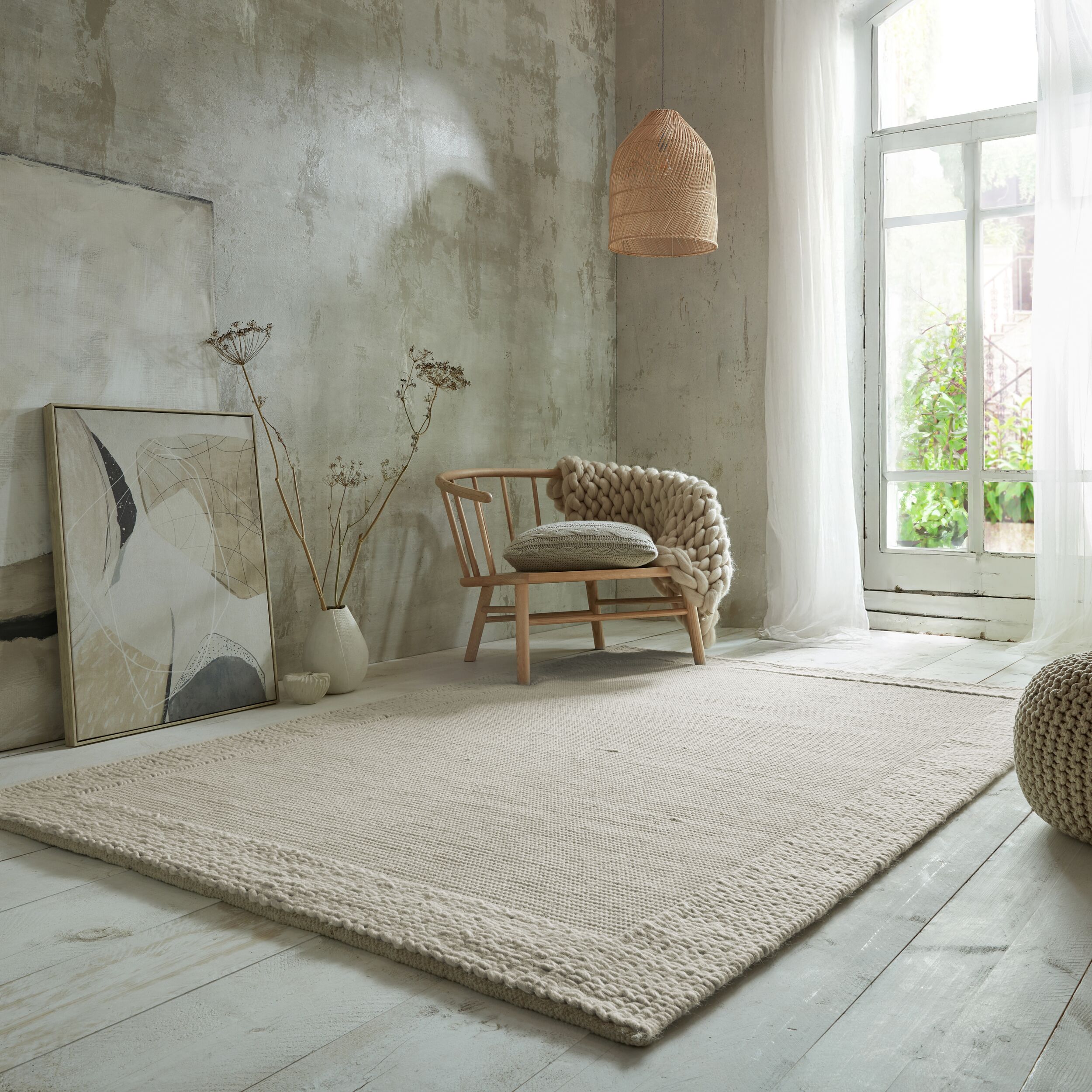 flair-rugs-rue-plait-neutraler-wollmisch-teppich image 4