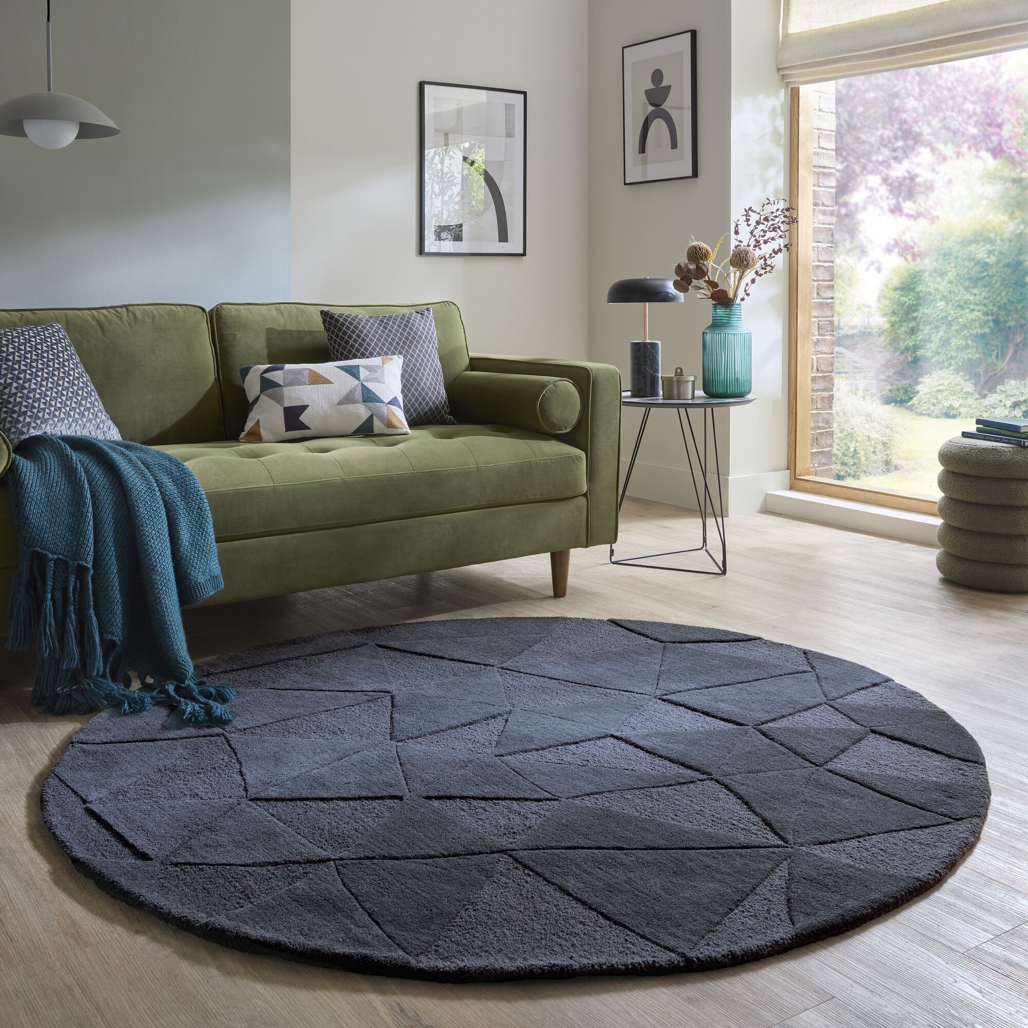 flair-rugs-shard-woll-teppich-geometrischer-kreis image 6