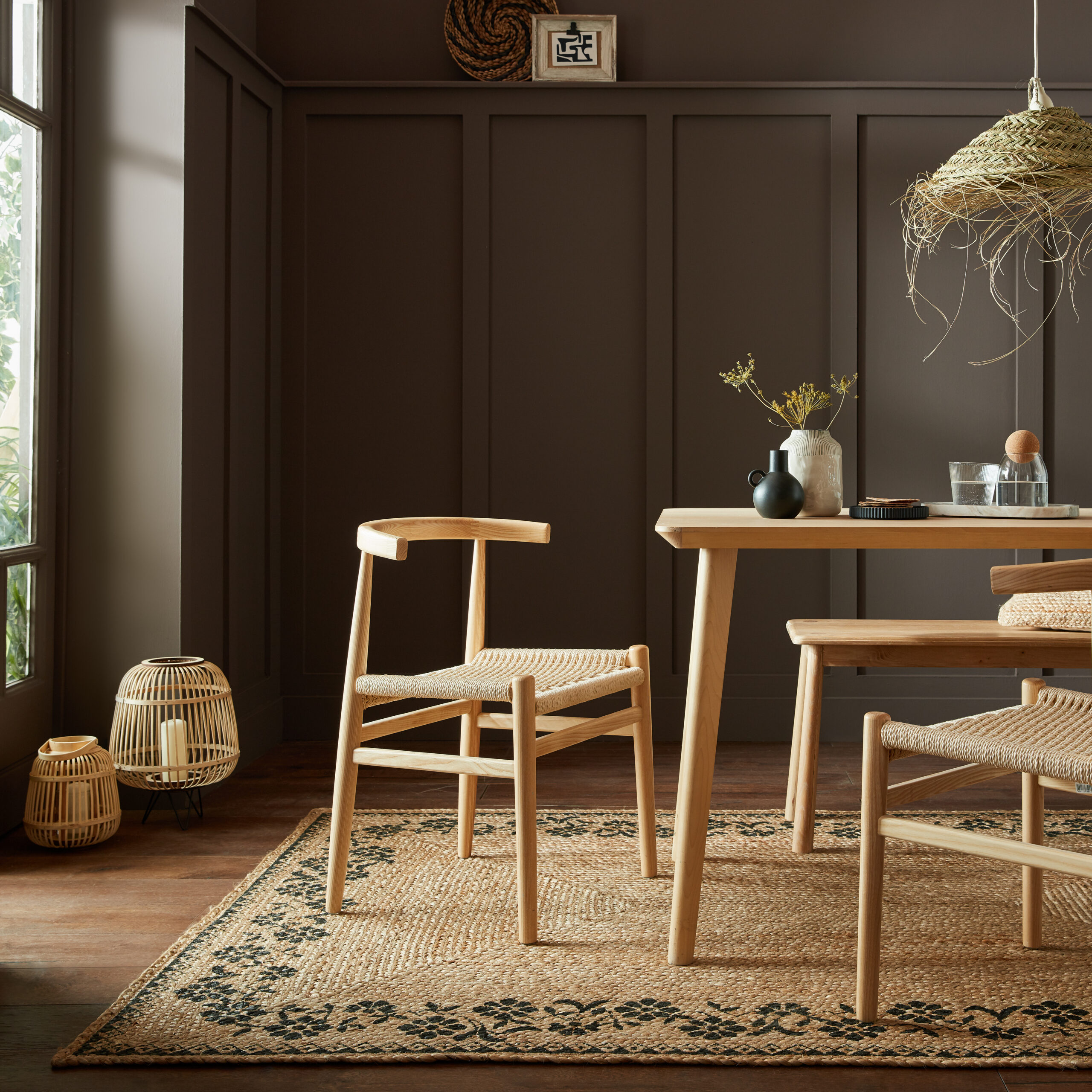 flair-rugs-maisie-bedruckter-jute-teppich-florales-muster image 1