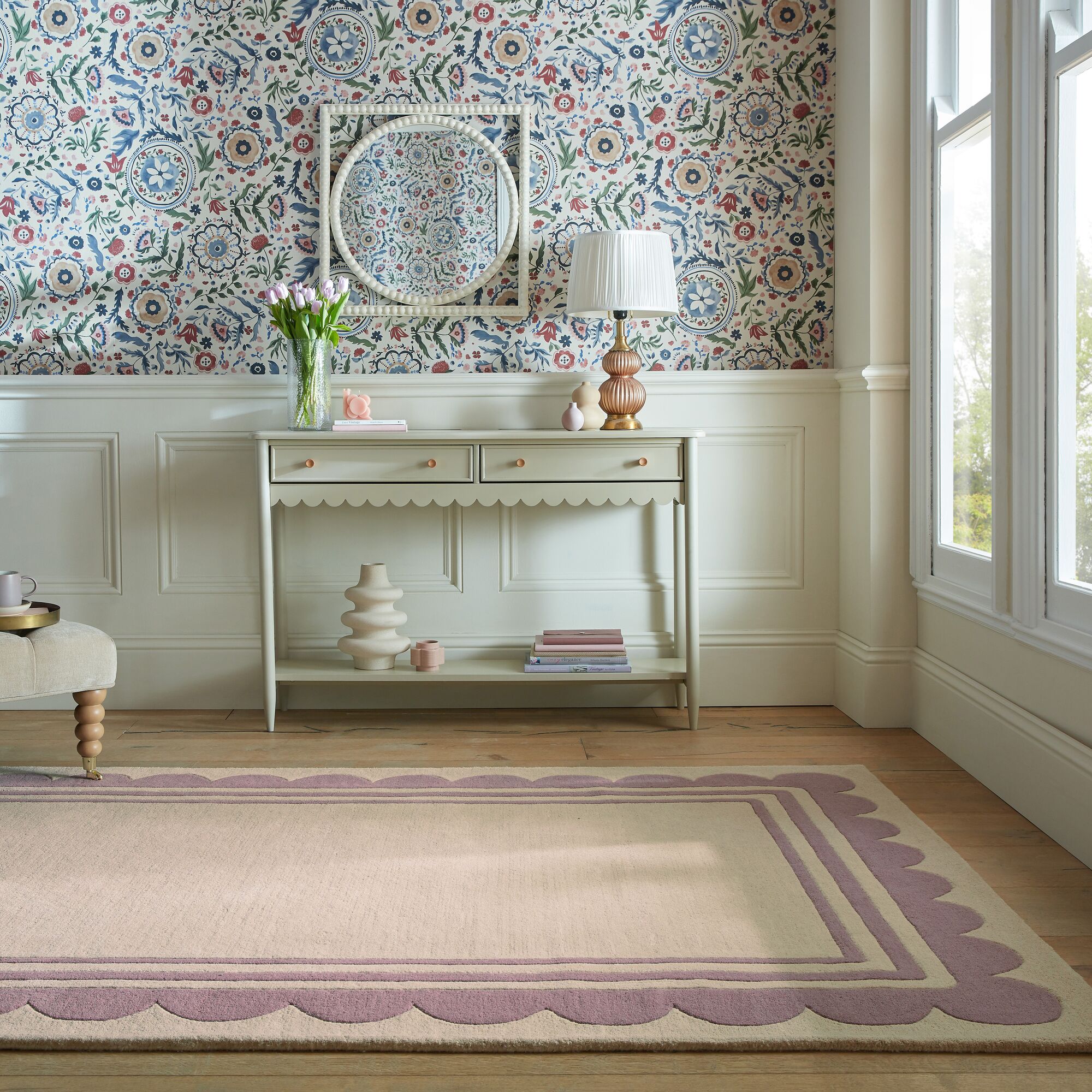 flair-rugs-lois-scallop-border-wollteppich image 6