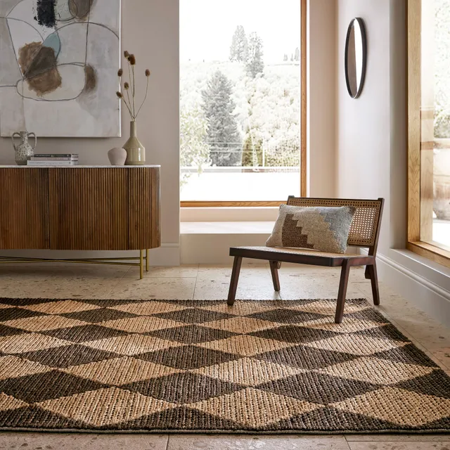 flair-rugs-effie-diamond-chunky-juteteppich image 1