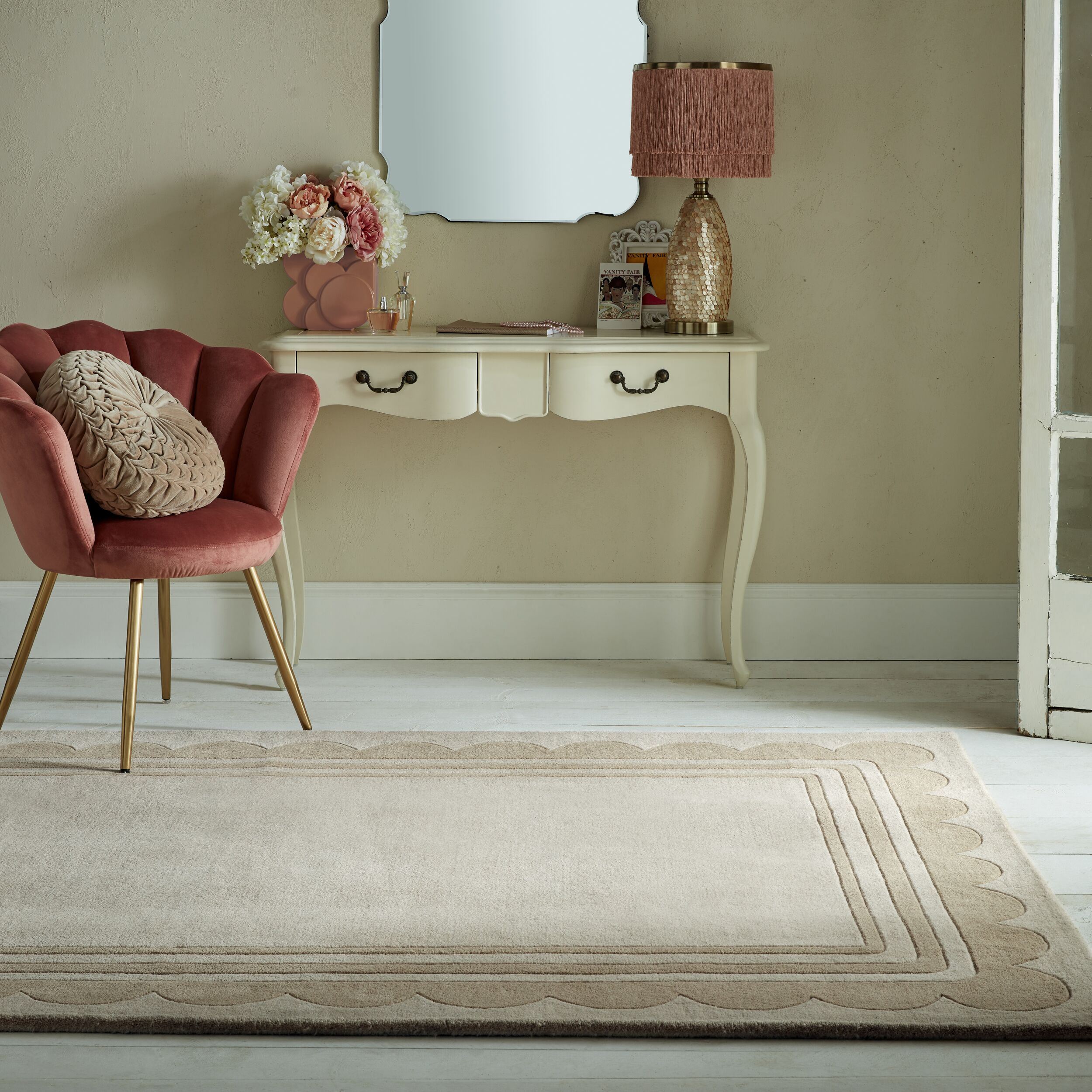 flair-rugs-lois-scallop-border-wollteppich image 5