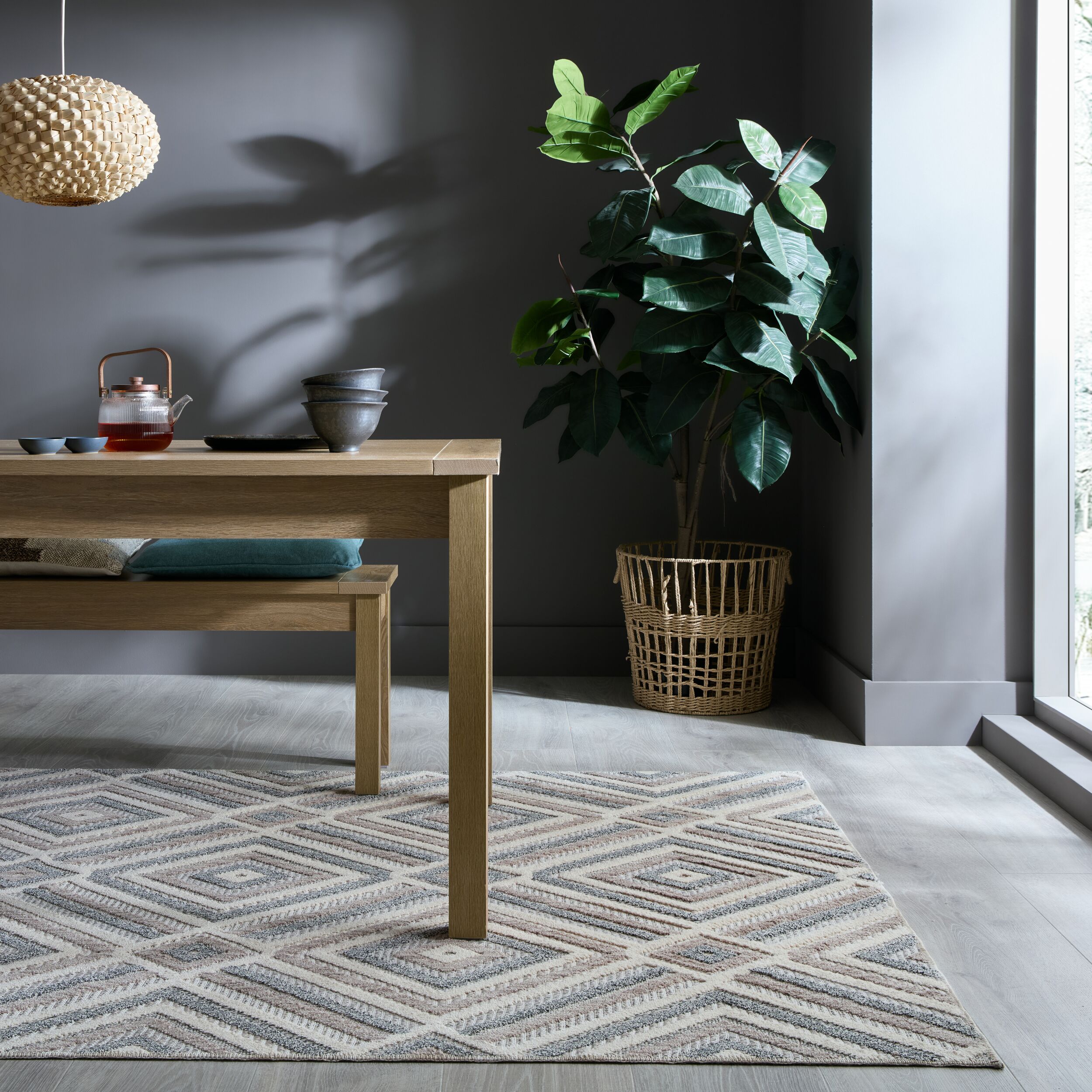 flair-rugs-beckett-waschbarer-geometrischer-teppich image 1