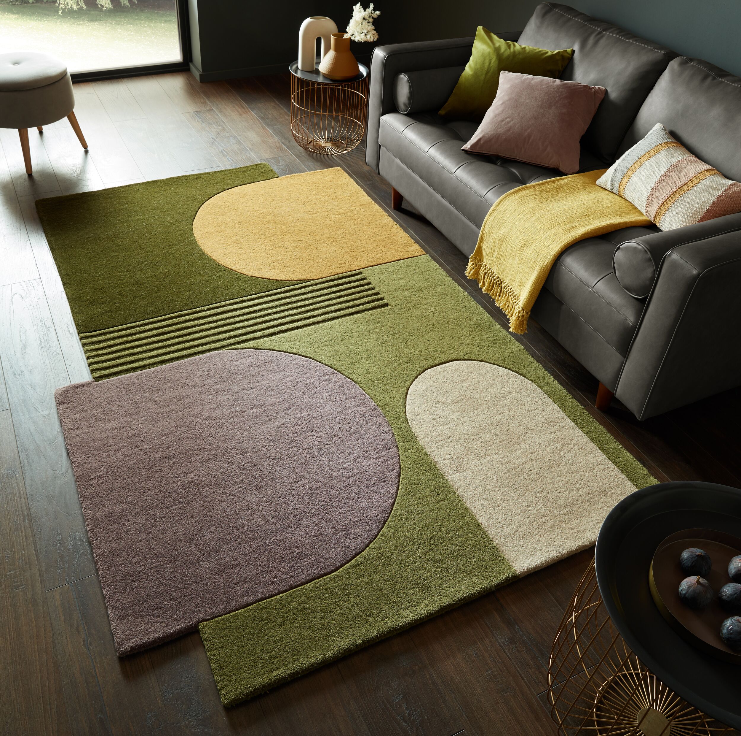 flair-rugs-lozenge-abstract-wool-rug-wollteppich-abstract-rauten image 6