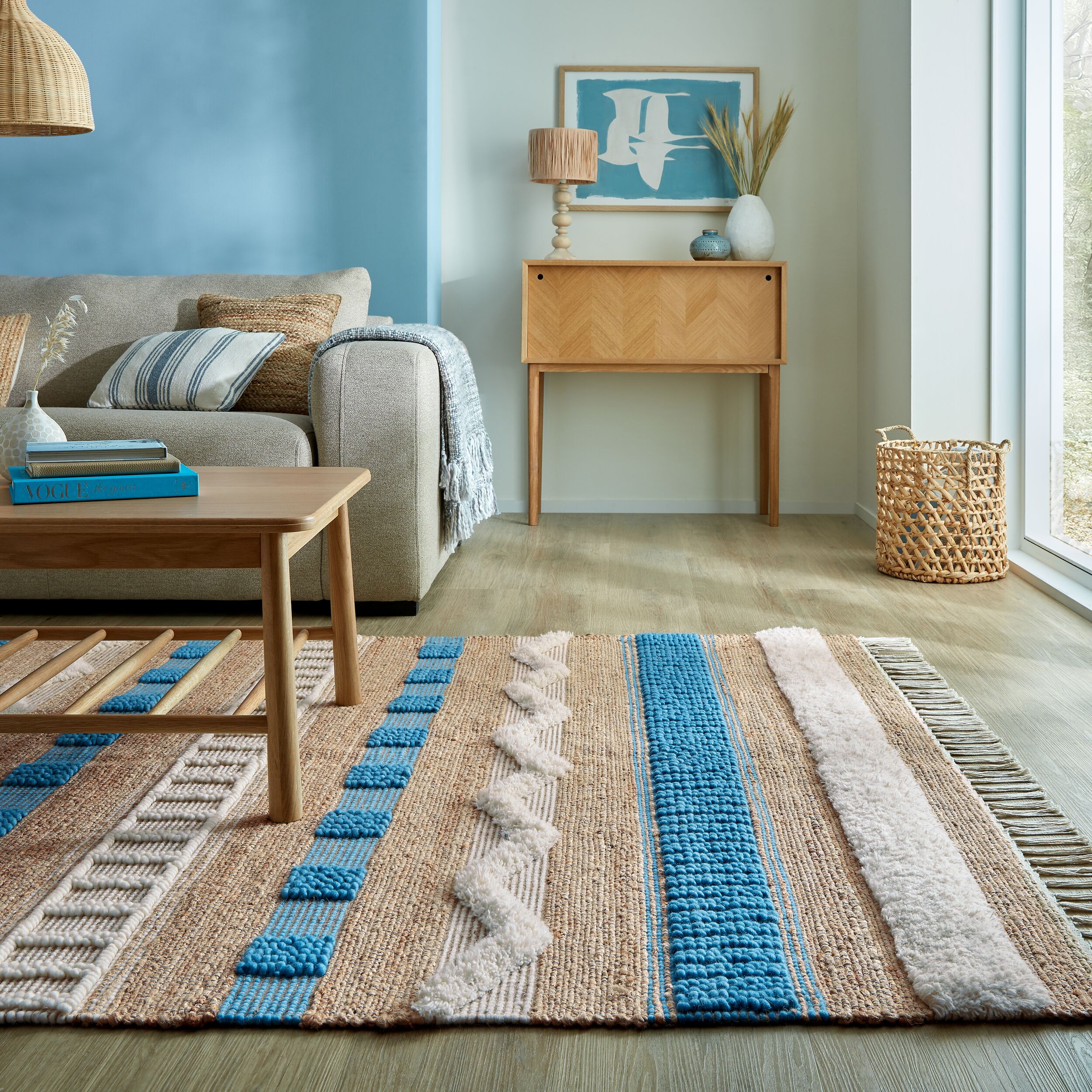 flair-rugs-medina-jute-weave-streifen-teppich-naturfaser image 1