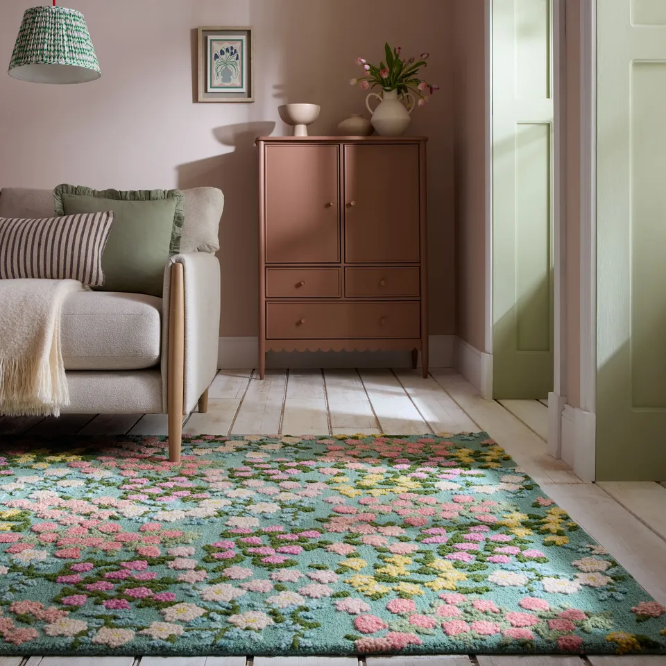 flair-rugs-emilia-wollteppich-floral-blumenteppich-naturfaser image 1