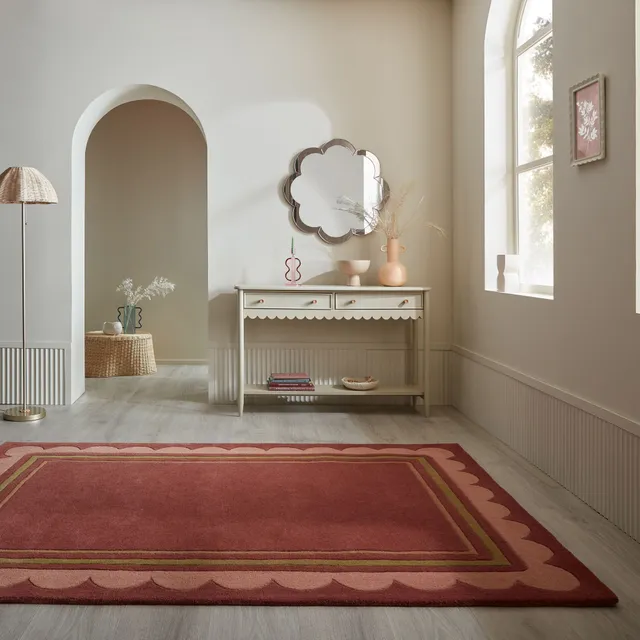 flair-rugs-lois-scallop-border-wollteppich image 1