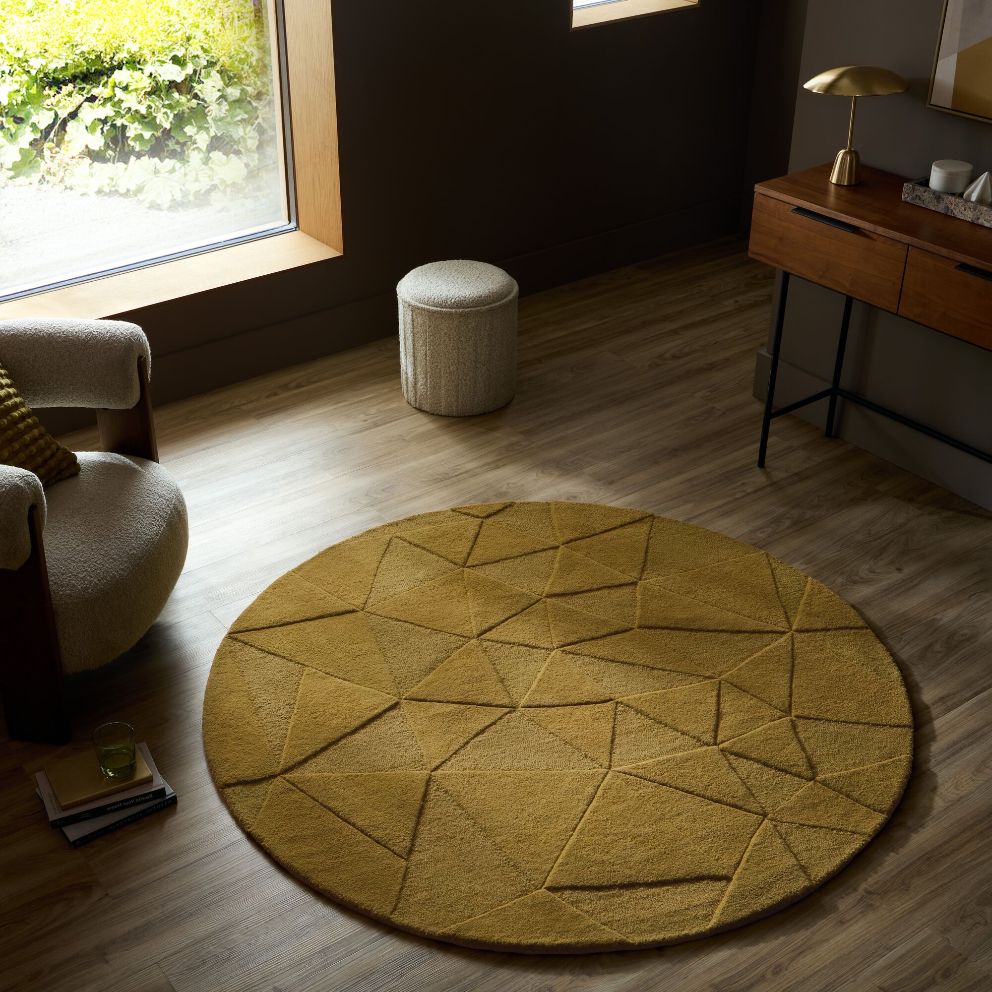 flair-rugs-shard-woll-teppich-geometrischer-kreis image 1