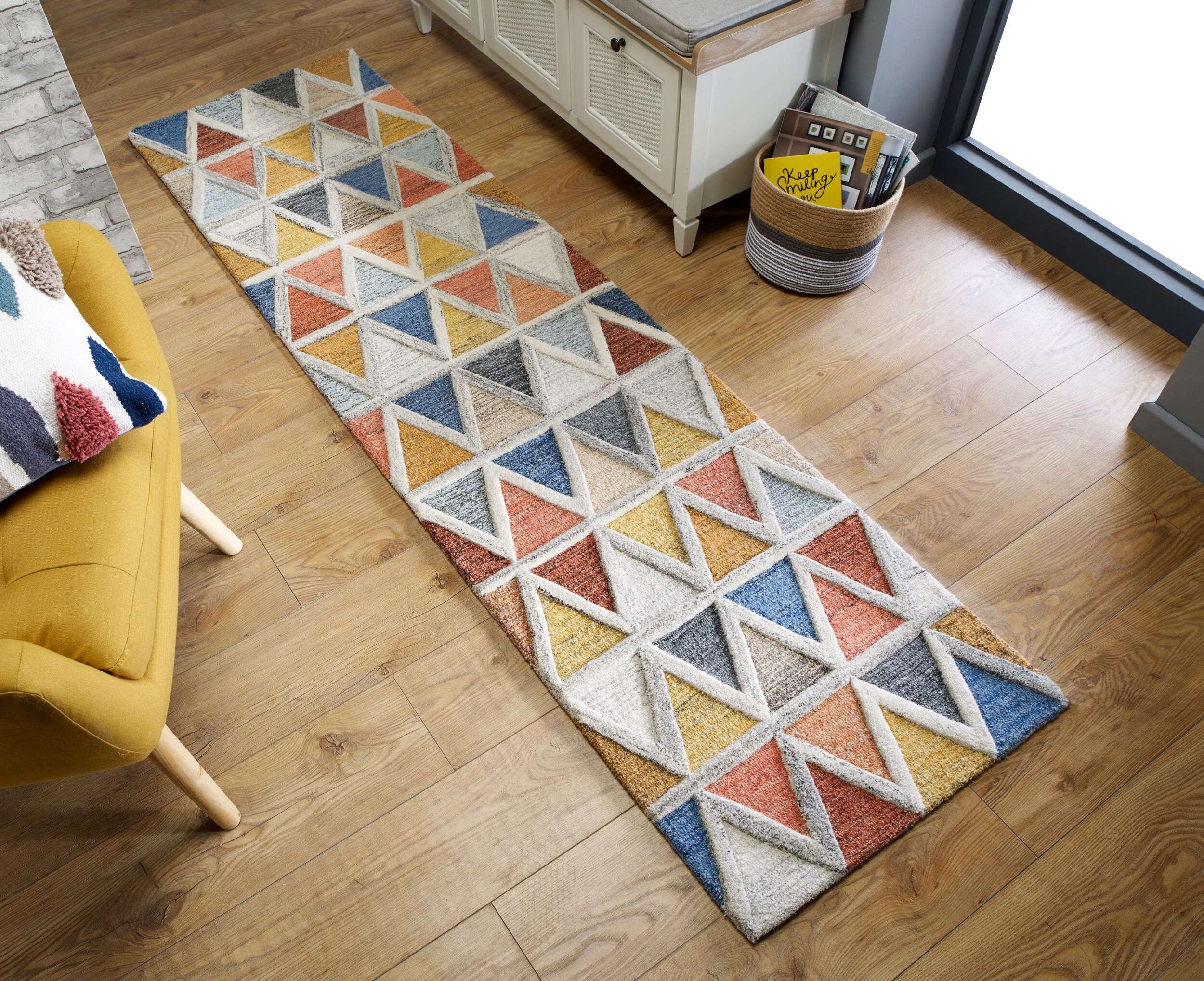 flair-rugs-moretz-wool-geometrischer-bunter-l-uferteppich image 1