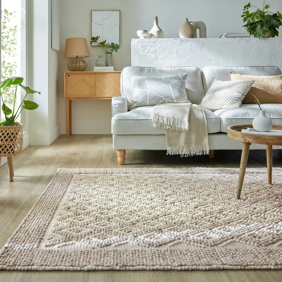 flair-rugs-minerals-diamond-border-wollteppich image 1