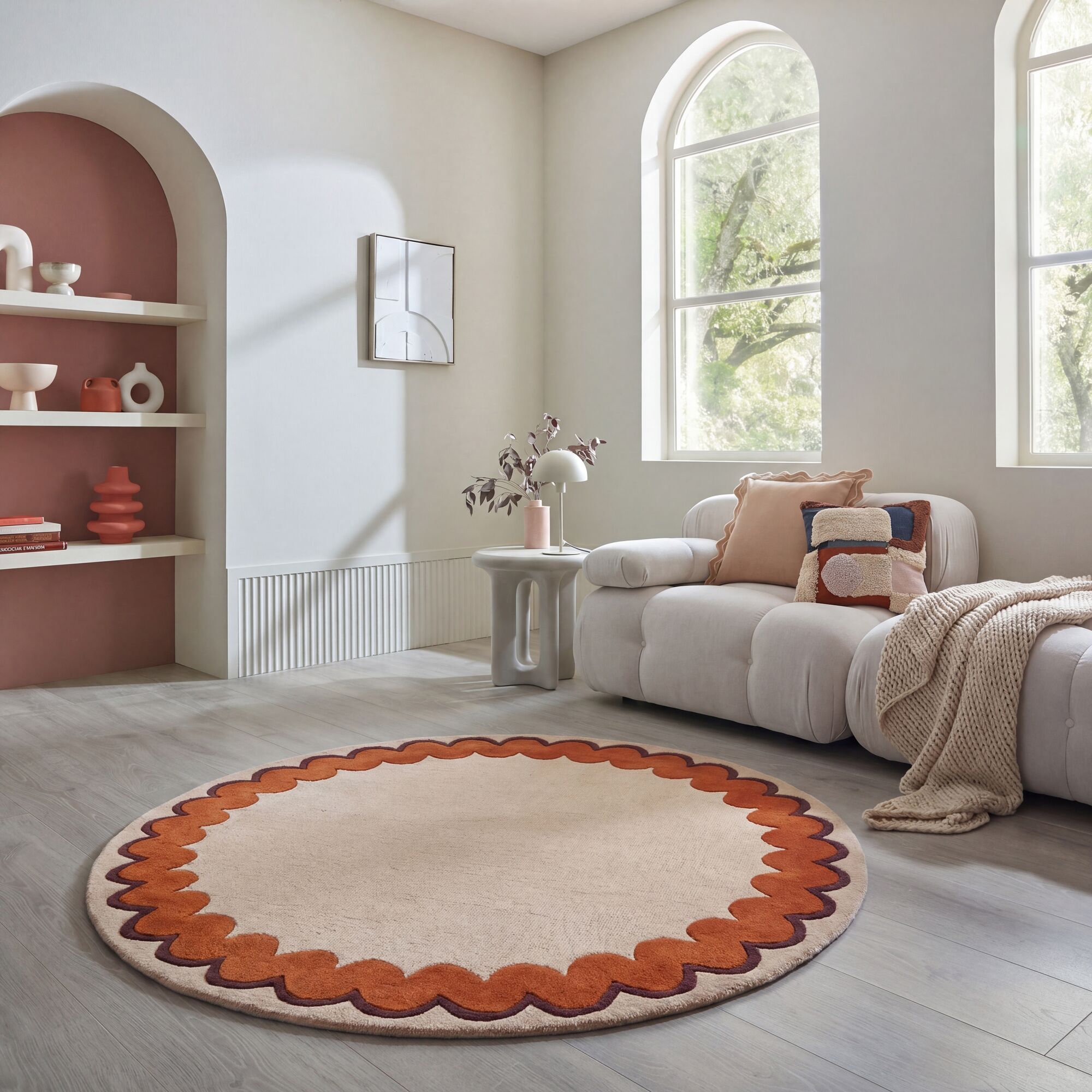 flair-rugs-wiggle-border-wool-runder-teppich image 4