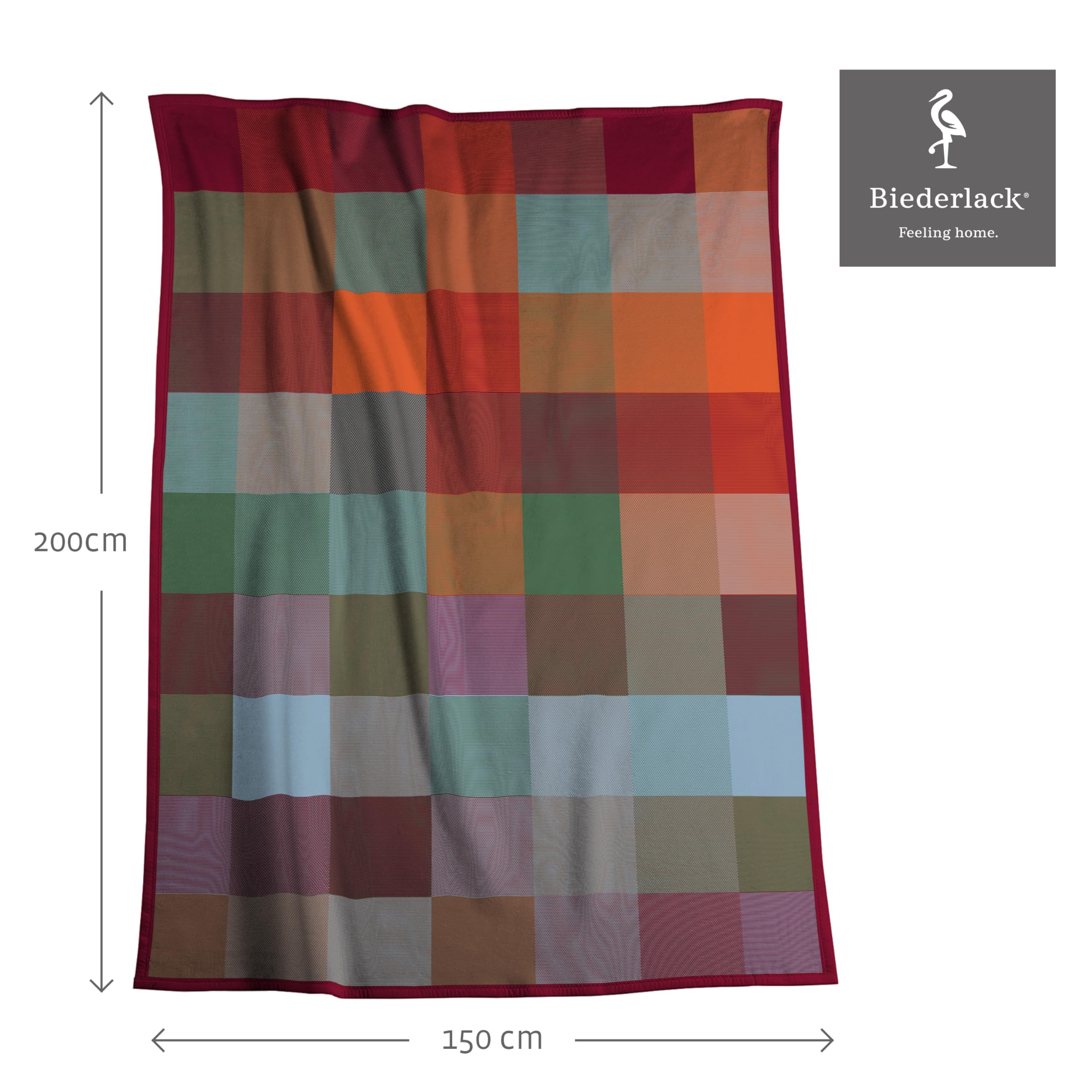 biederlack-pure-cotton-karo-kuscheldecke-150x200-cm image 2
