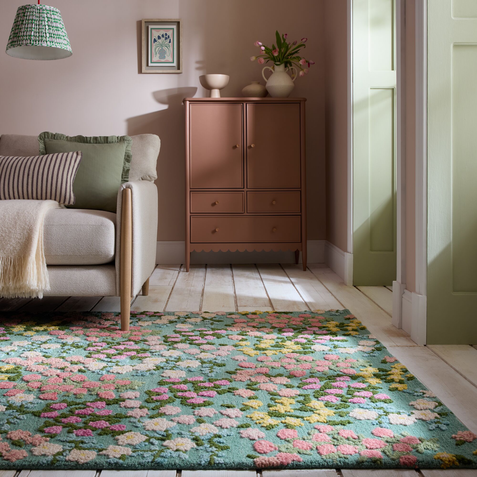 flair-rugs-emilia-wollteppich-floral-blumenteppich-naturfaser image 1