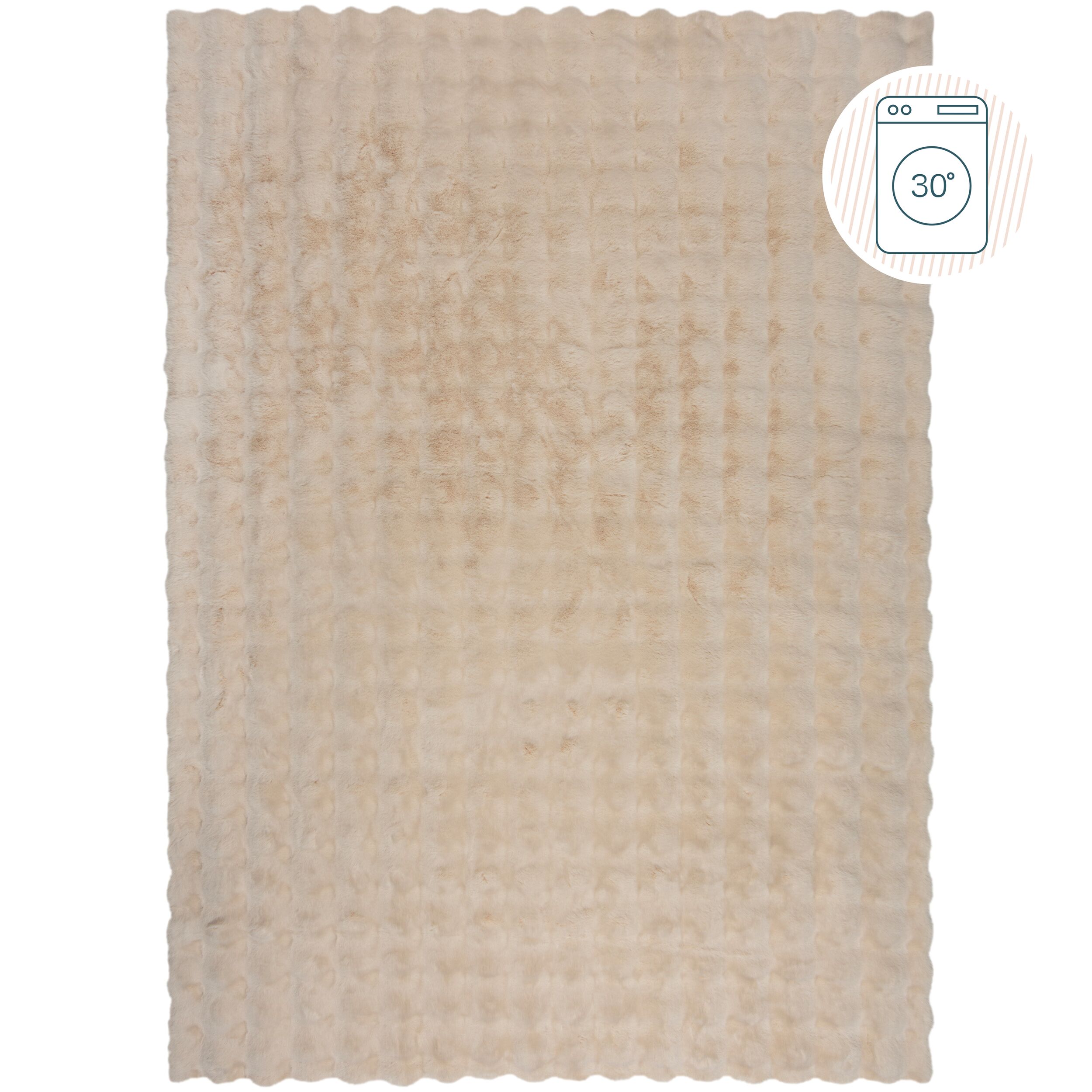 flair-rugs-waffle-washable-faux-fur-rug-waschbarer-teppich image 2