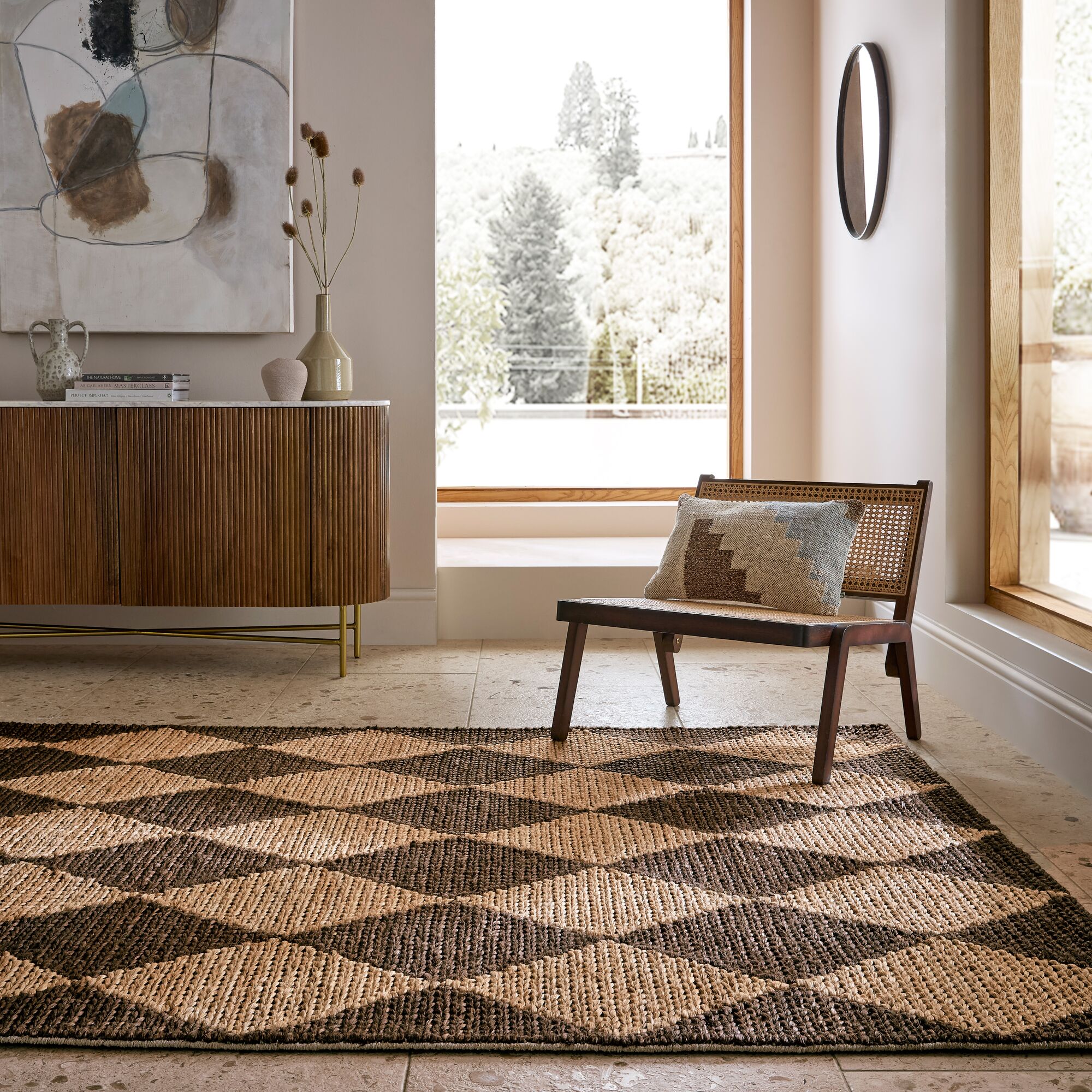 flair-rugs-effie-diamond-chunky-juteteppich image 1