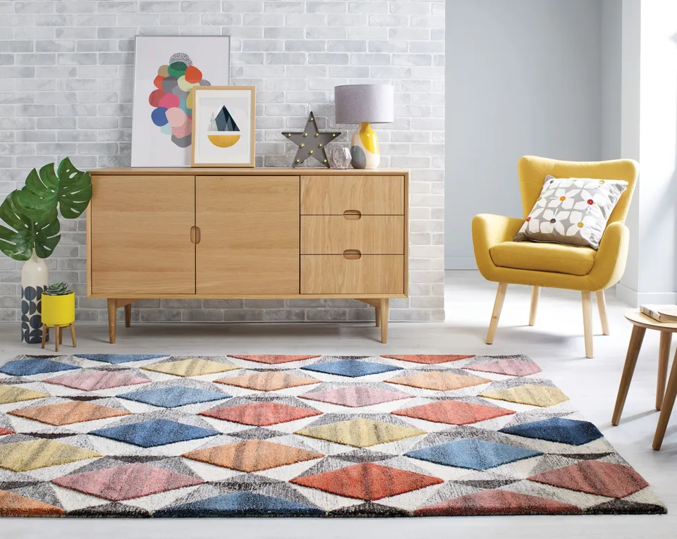 flair-rugs-yara-wool-geometric-wollteppich image 1