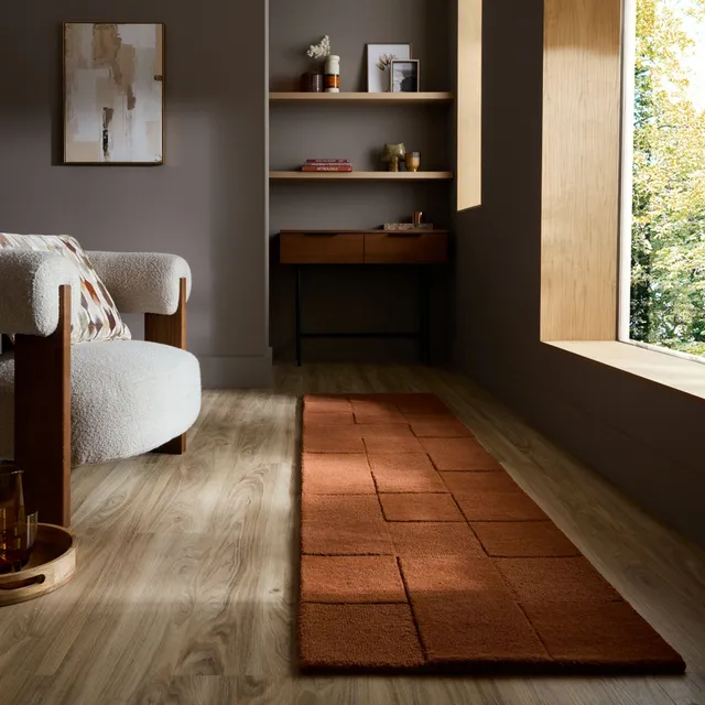 flair-rugs-checkerboard-woll-l-ufer-modern-runner image 1