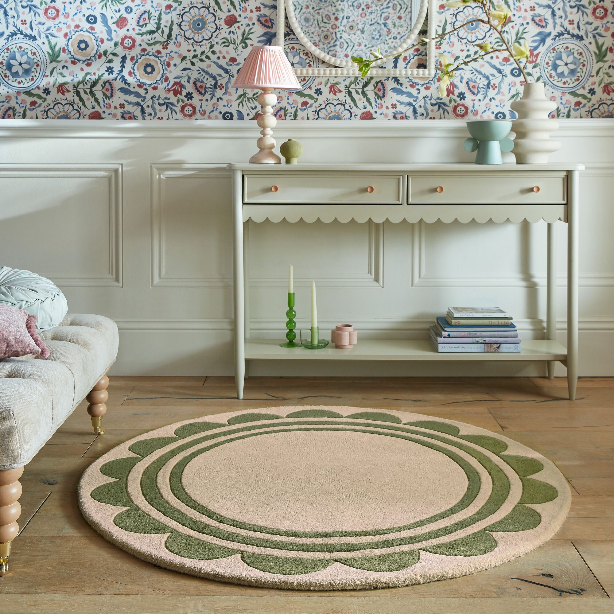 flair-rugs-lois-scallop-border-wollteppich-rund image 6