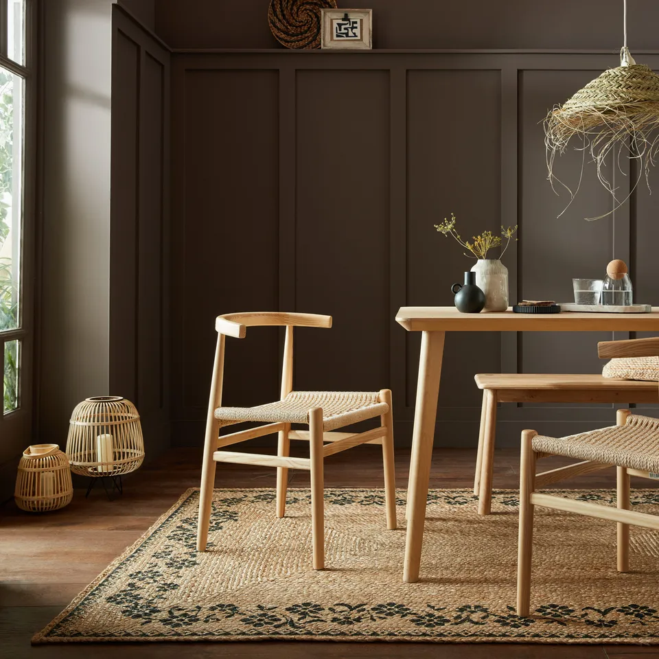flair-rugs-maisie-bedruckter-jute-teppich-florales-muster image 1