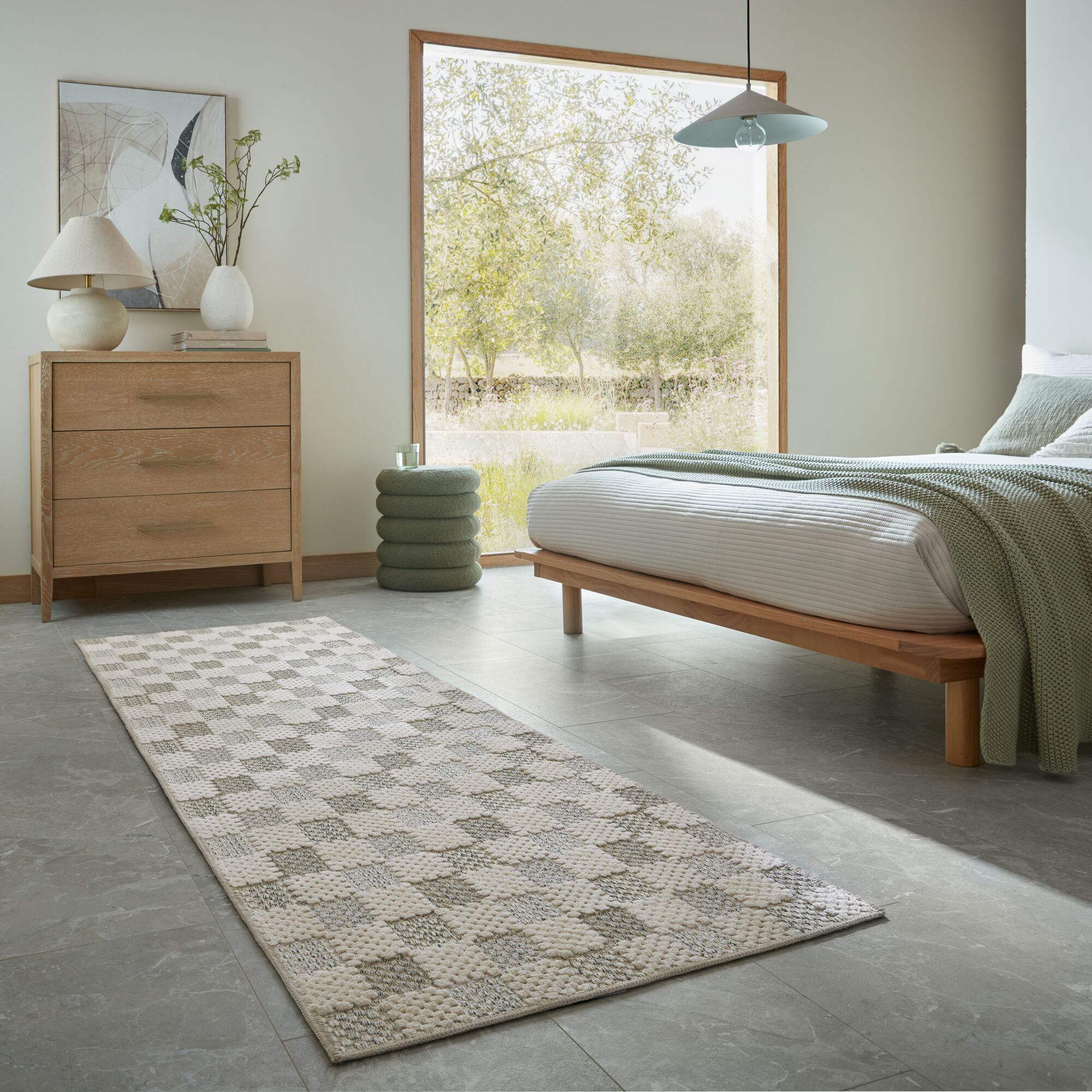 flair-rugs-muted-checkerboard-waschbarer-teppichl-ufer image 1