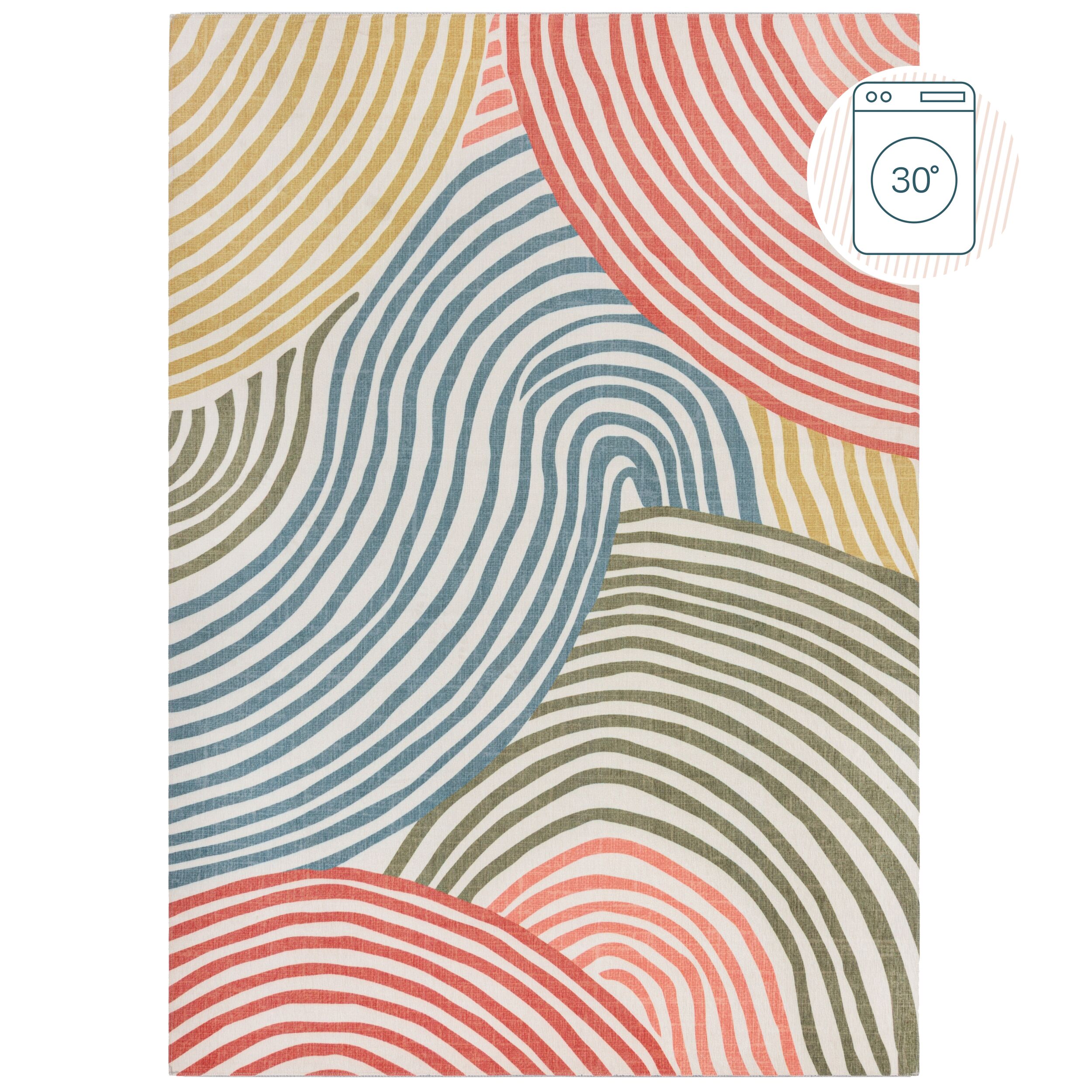flair-rugs-washable-wanda-swirl-2-layer-rug-waschteppich image 2