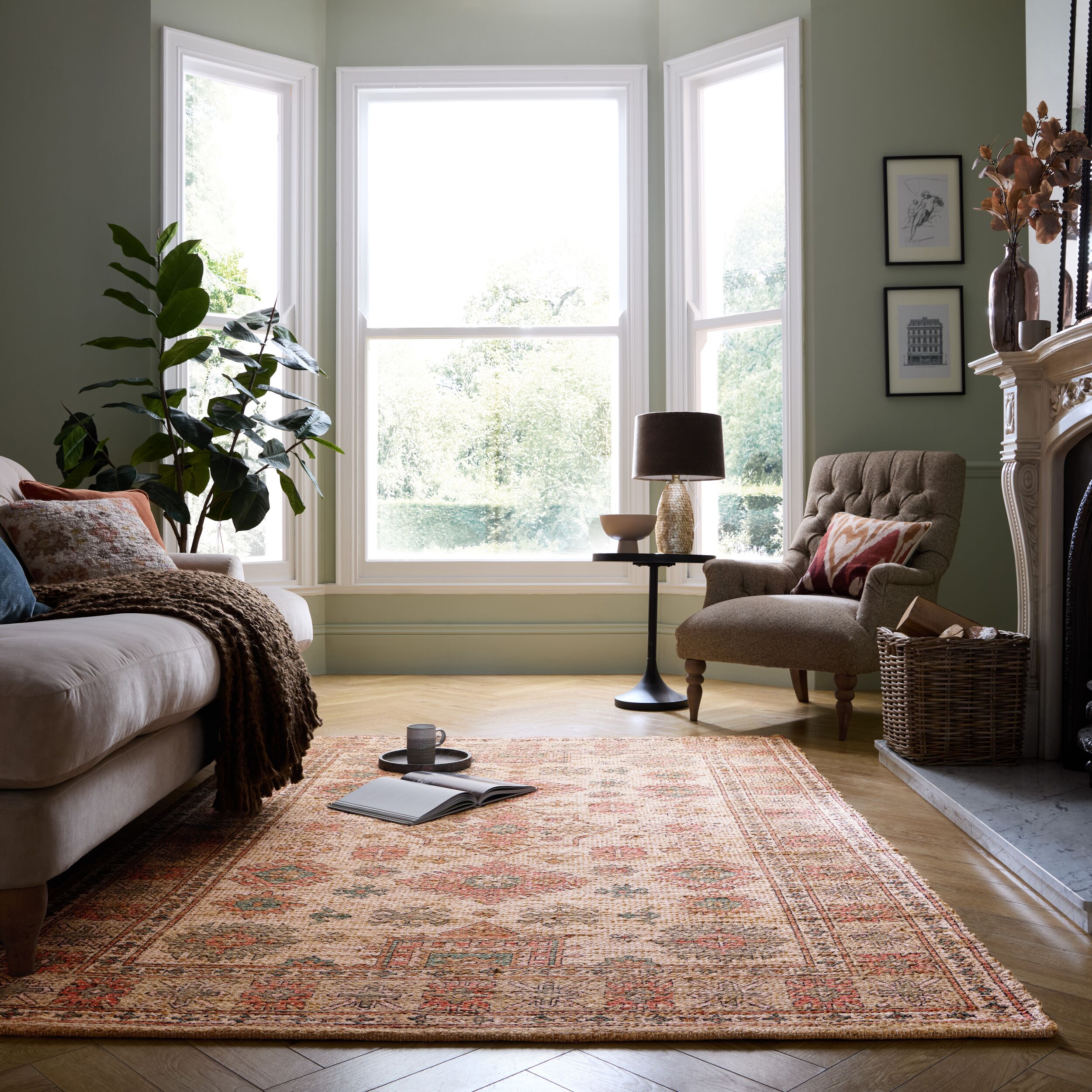 flair-rugs-lana-bedruckter-jute-mix-teppich image 1