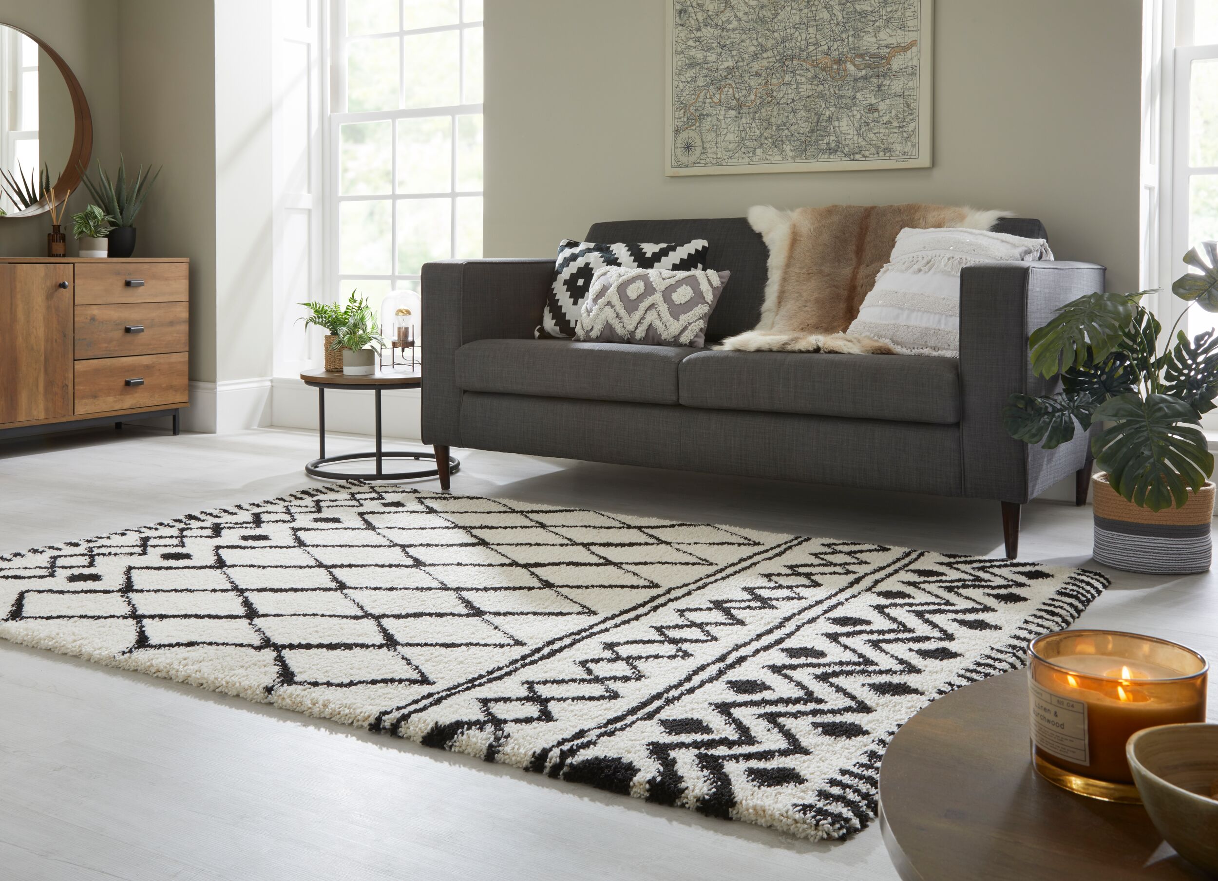 flair-rugs-souq-lines-berber-shaggy-teppich image 1