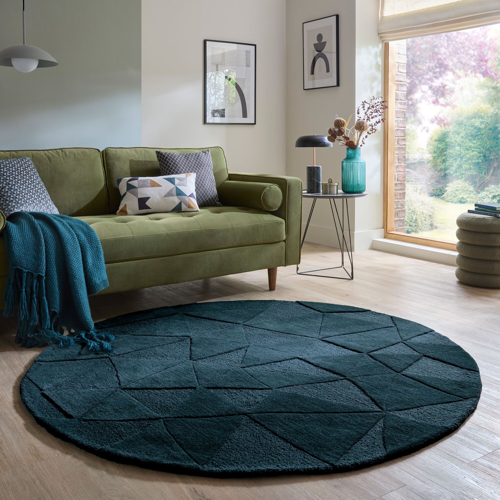 flair-rugs-shard-woll-teppich-geometrischer-kreis image 5