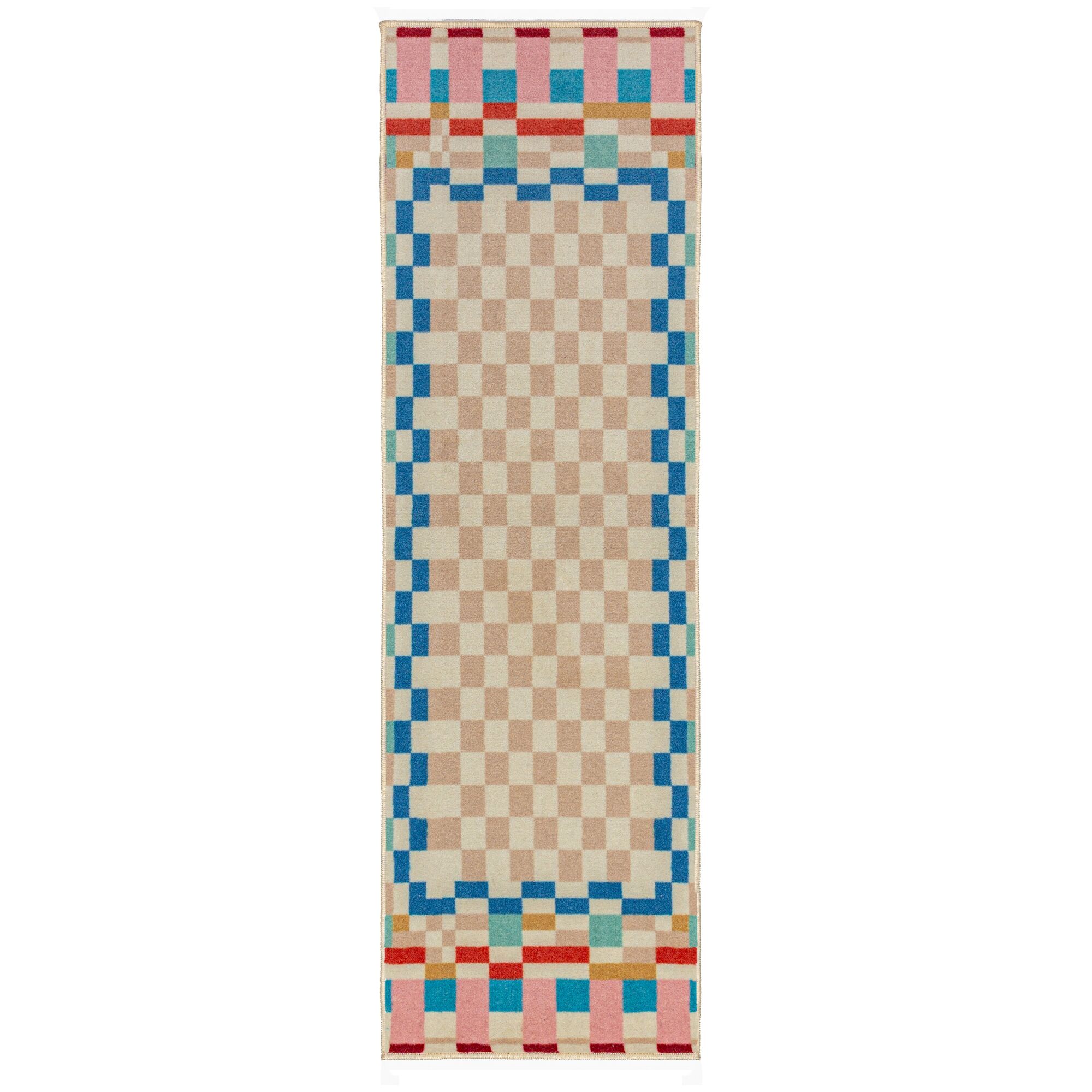 flair-rugs-checkered-border-wollmix-l-ufer image 2