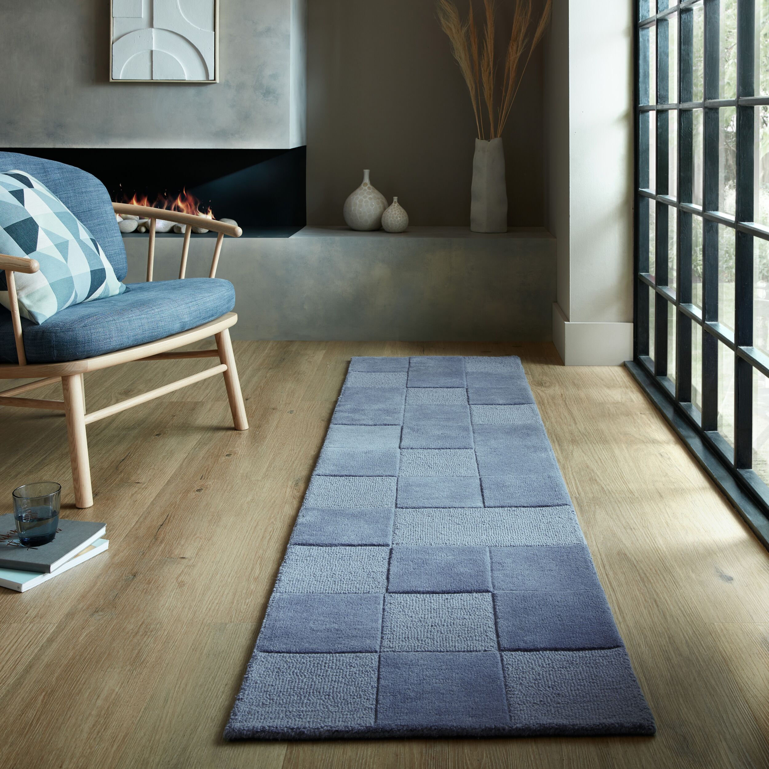 flair-rugs-checkerboard-woll-l-ufer-modern-runner image 6